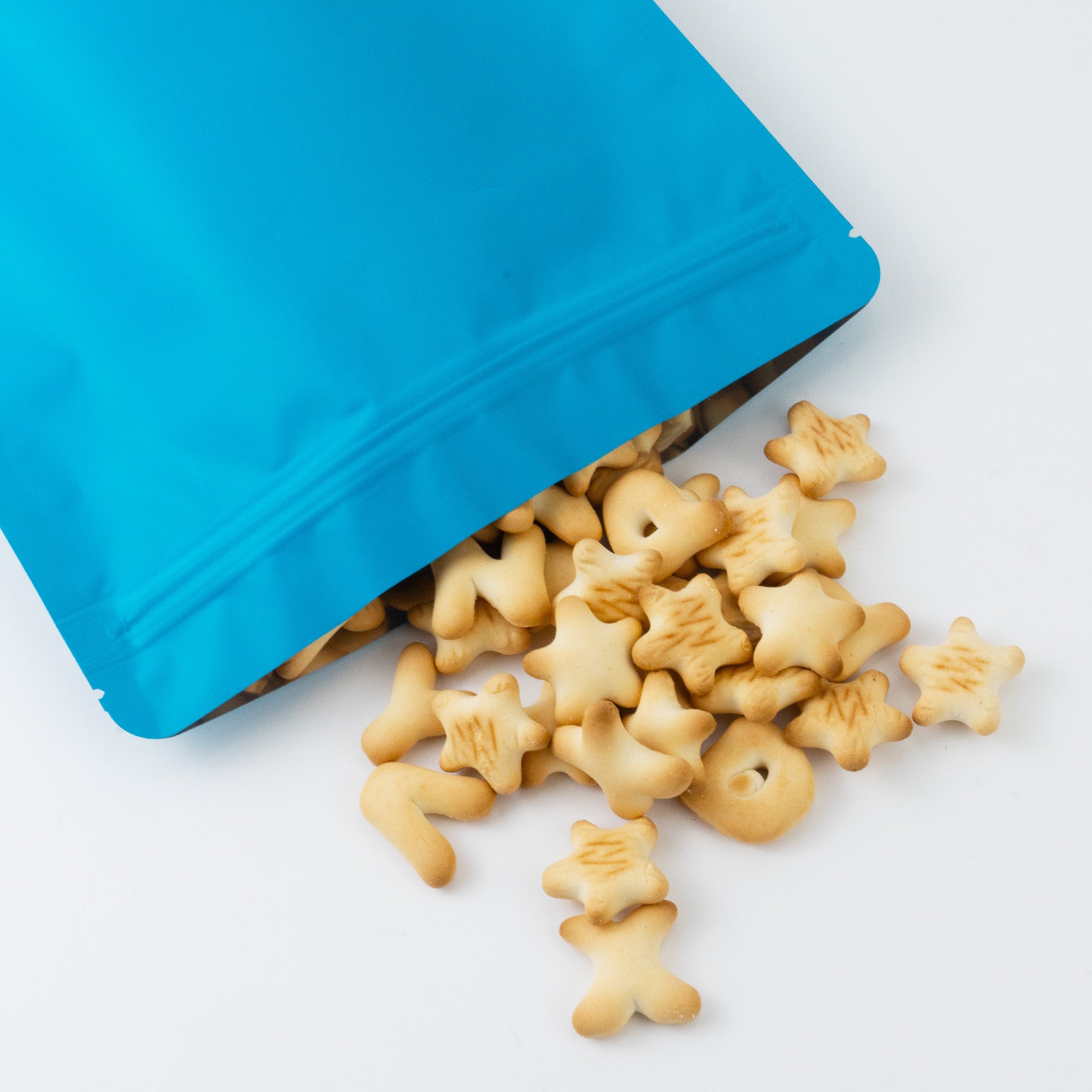 Matte Shock Blue Window Mylar Stand Strong® Bags