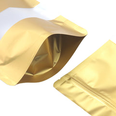 Matte Antique Gold FALALALALA Designed Window Mylar Stand Strong® Bags