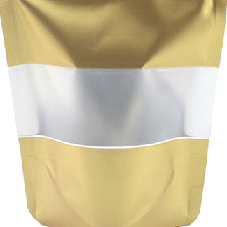 Matte Antique Gold FALALALALA Designed Window Mylar Stand Strong® Bags