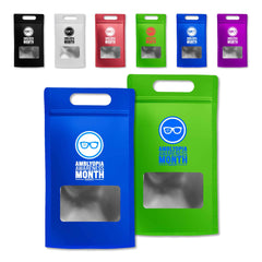 Customizable Smooth Matte Colored Side Gusset Stand Up Zipper Seal Bags with Die Cut Handles (Basic Printing)