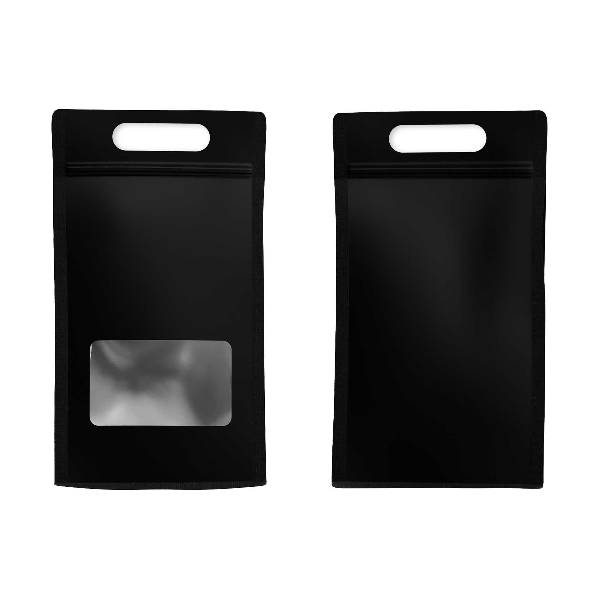 Customizable Smooth Matte Colored Side Gusset Stand Up Zipper Seal Bags with Die Cut Handles (Basic Printing)