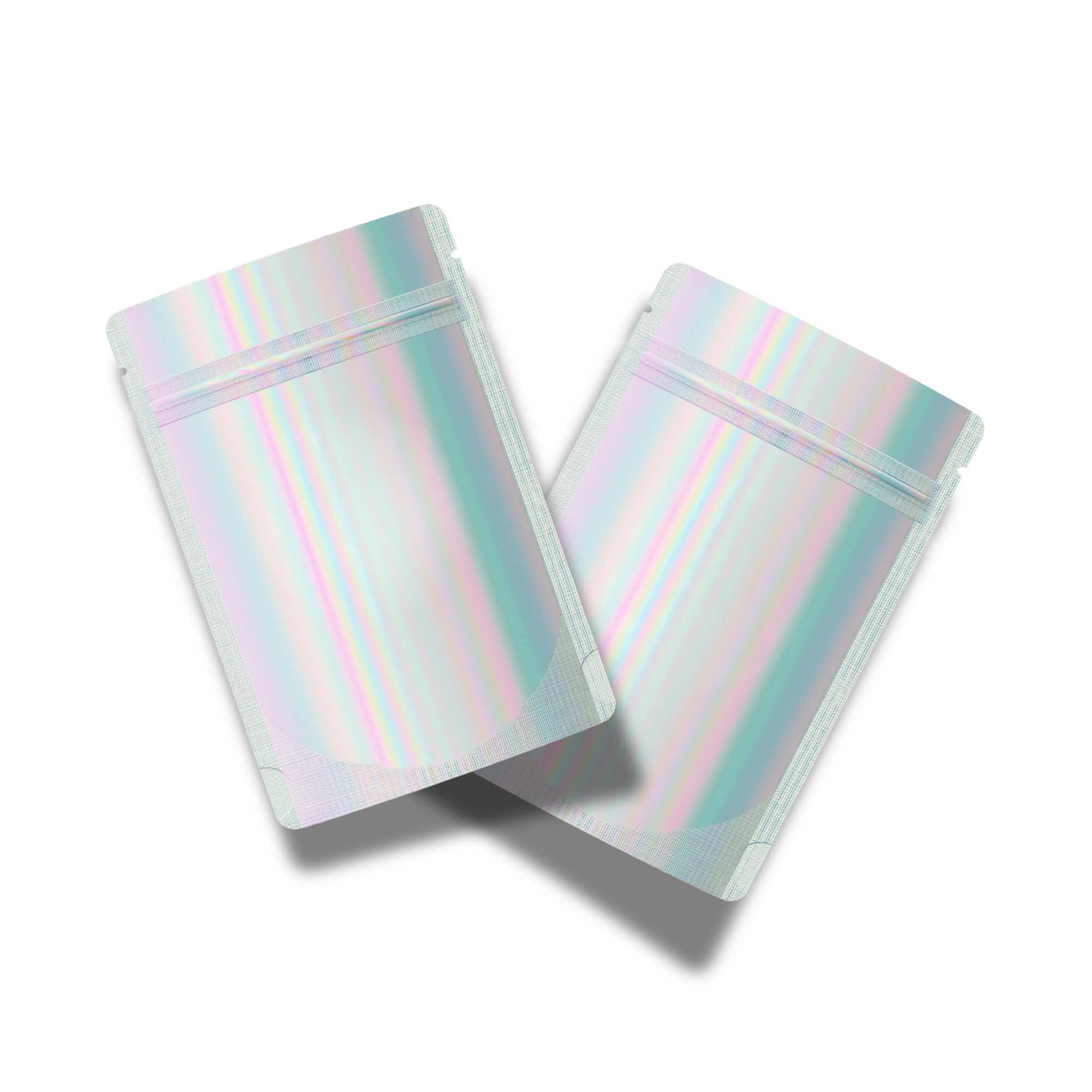 Customizable Diamond Holographic Stand Up Zipper Seal Packaging Bags (Basic Printing)