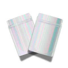 Customizable Half Diamond Holographic Stand Up Zipper Seal Bags (Basic Printing)