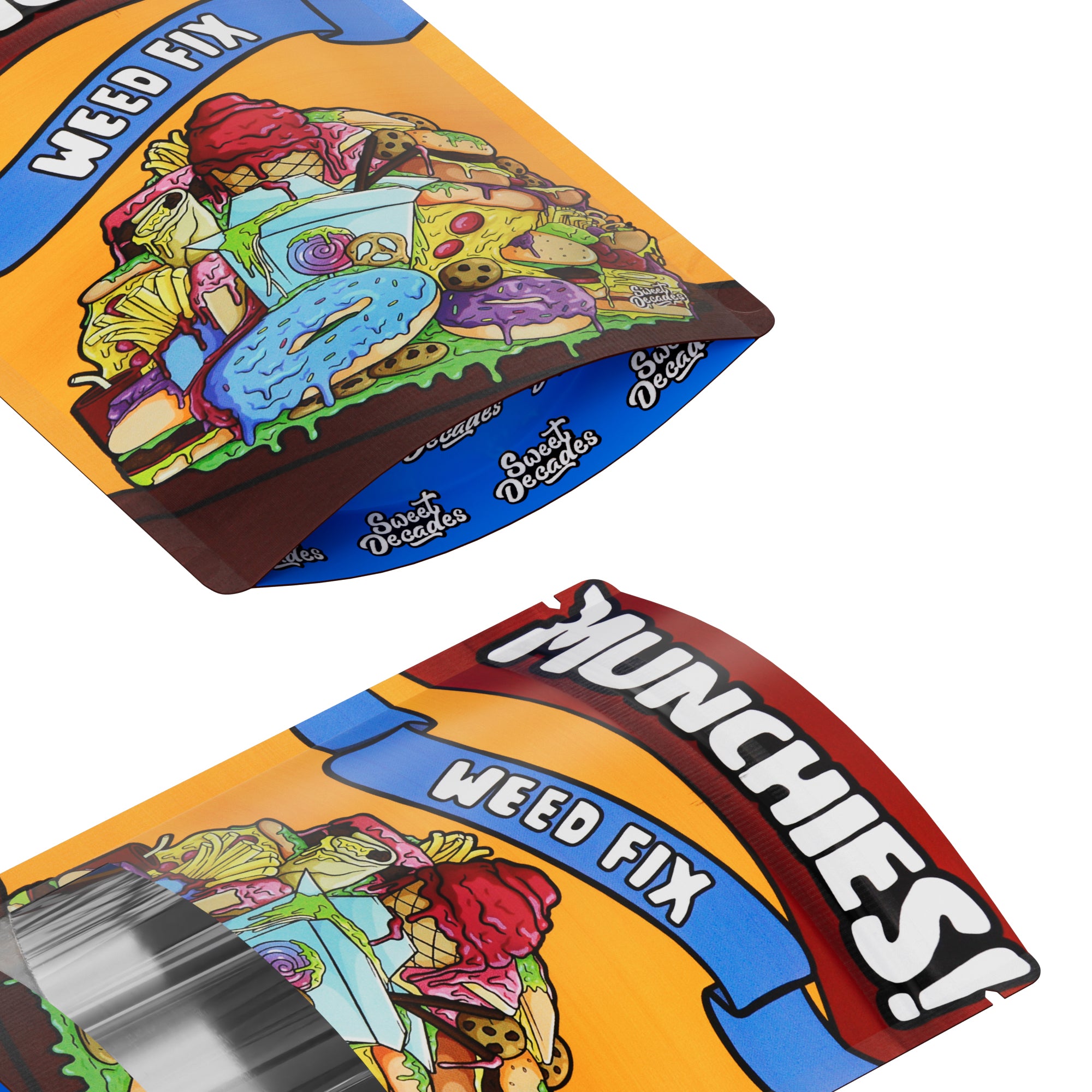 Matte Designs Smell Proof Metallic Foil Stand Strong® Bags with Frosted Window