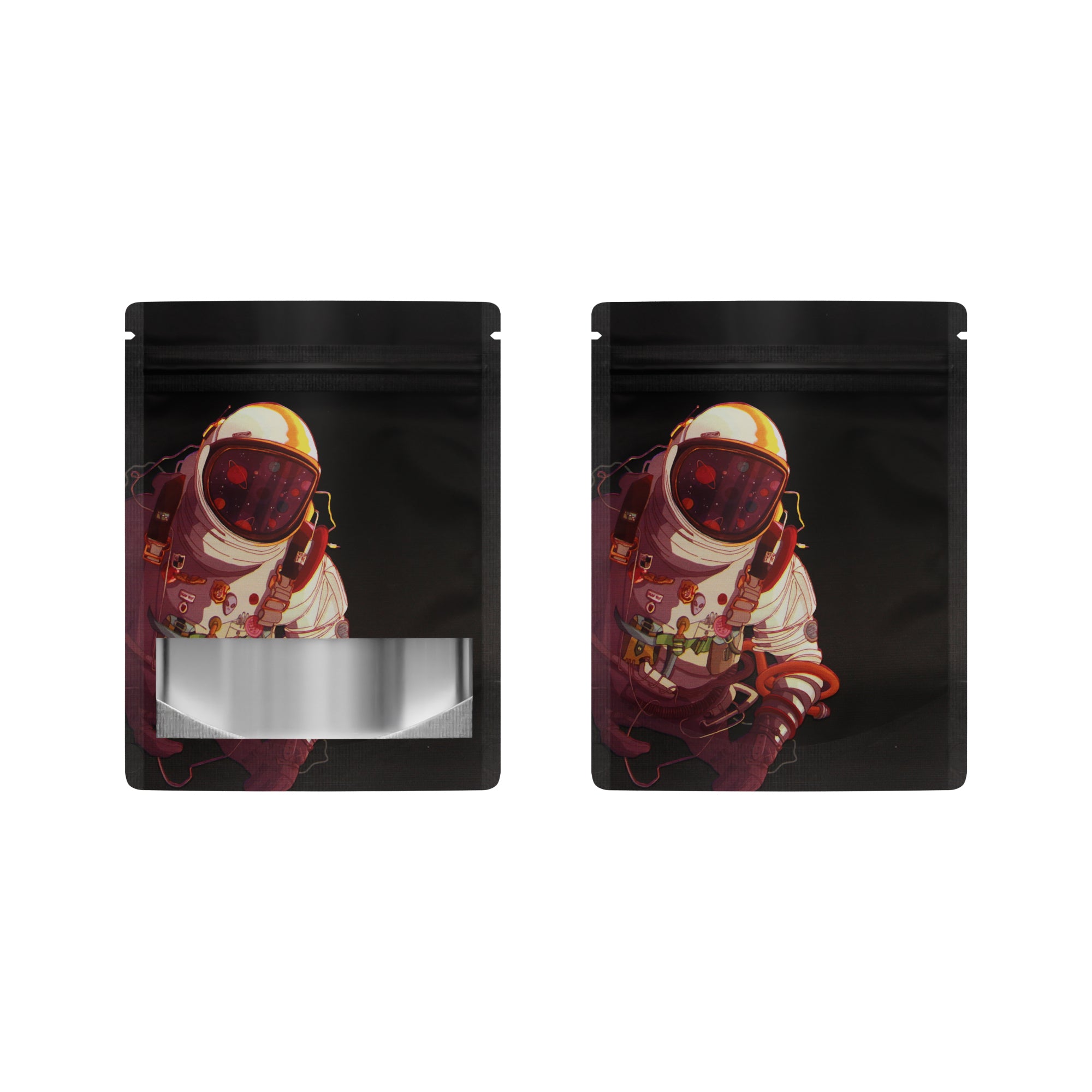 Matte Designs Smell Proof Metallic Foil Stand Strong® Bags with Frosted Window