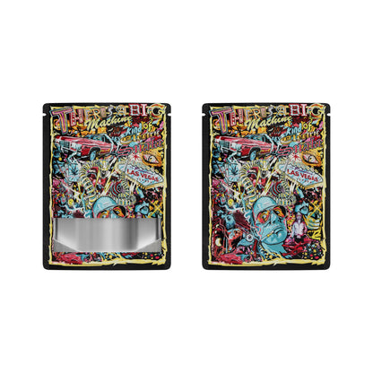 Matte Designs Smell Proof Metallic Foil Stand Strong® Bags with Frosted Window