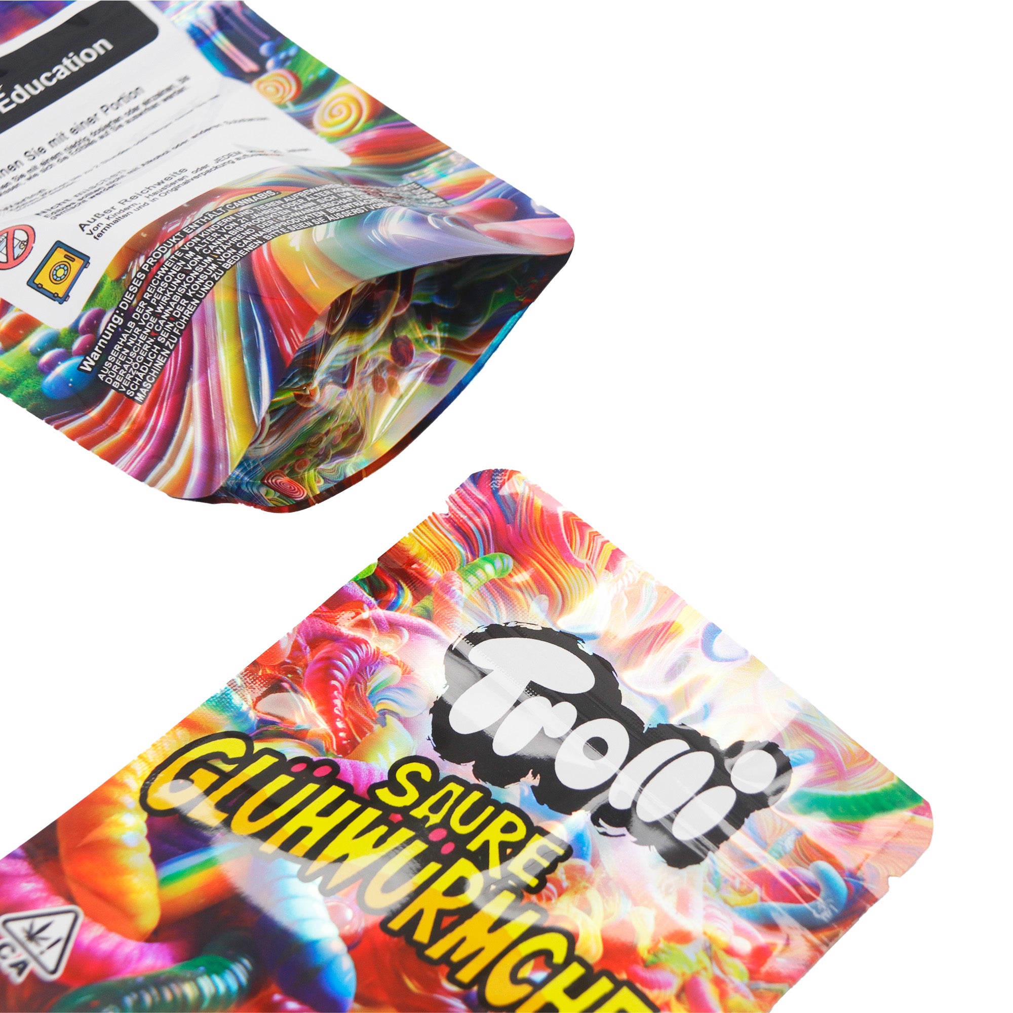 Holographic Candies Designed Smell Proof Metallized Foil Stand Strong® Bags