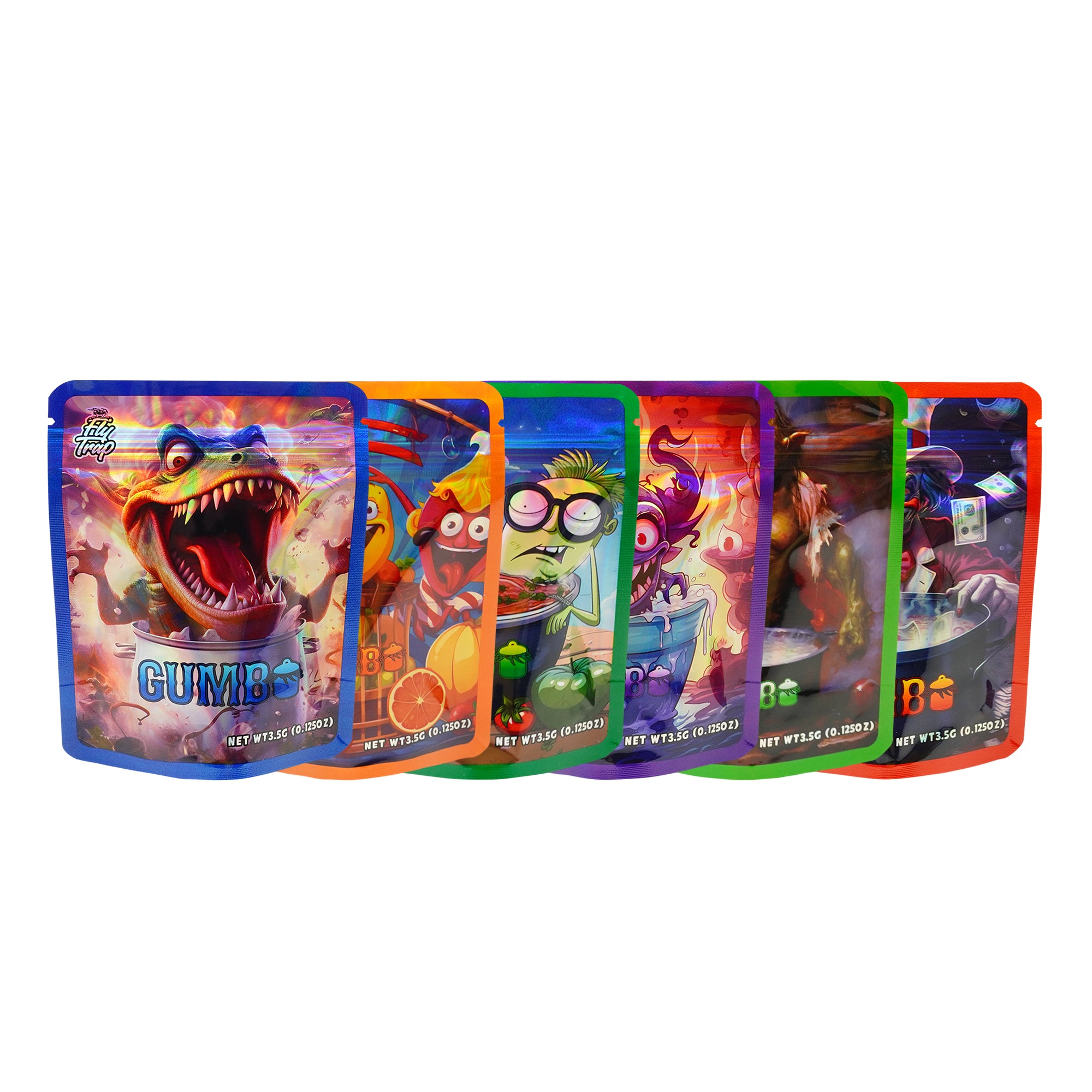 Holographic Assorted Designed Smell Proof Mylar Foil Stand Strong® Bags