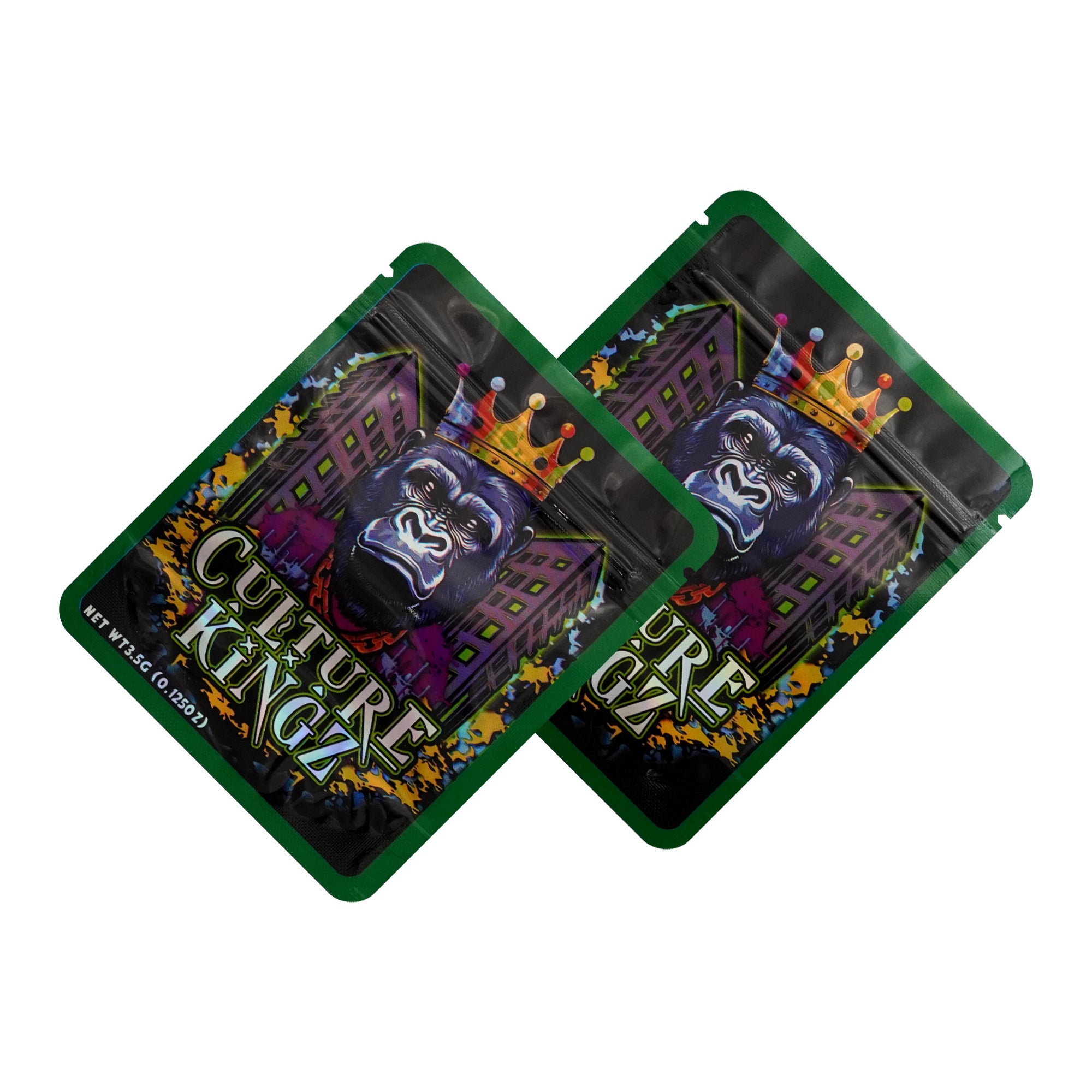 Holographic Ape Design Smell Proof Mylar Foil Stand Strong® Bags