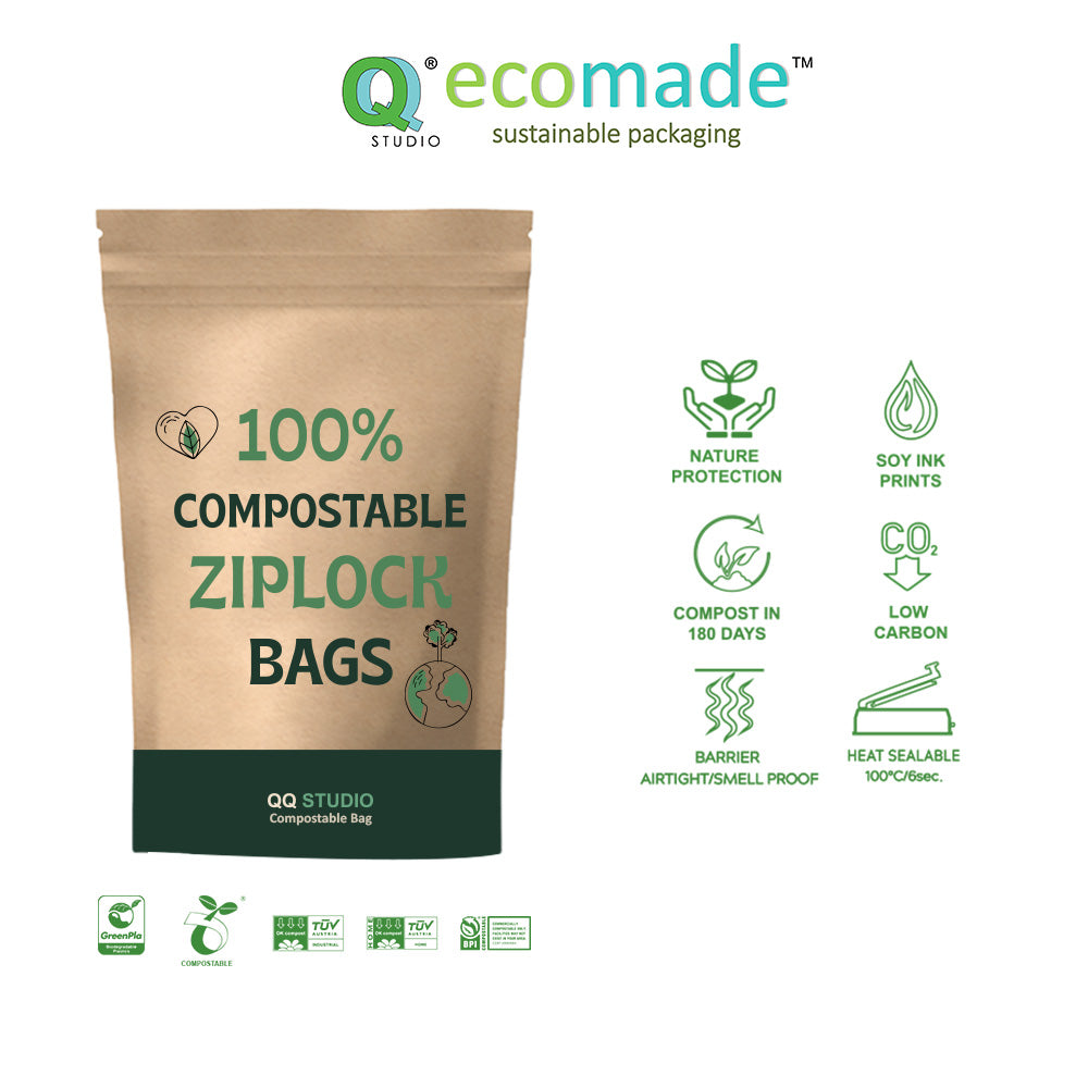 Customizable PLA 100% Compostable Recyclable Stand Up Bag (Full Customization)