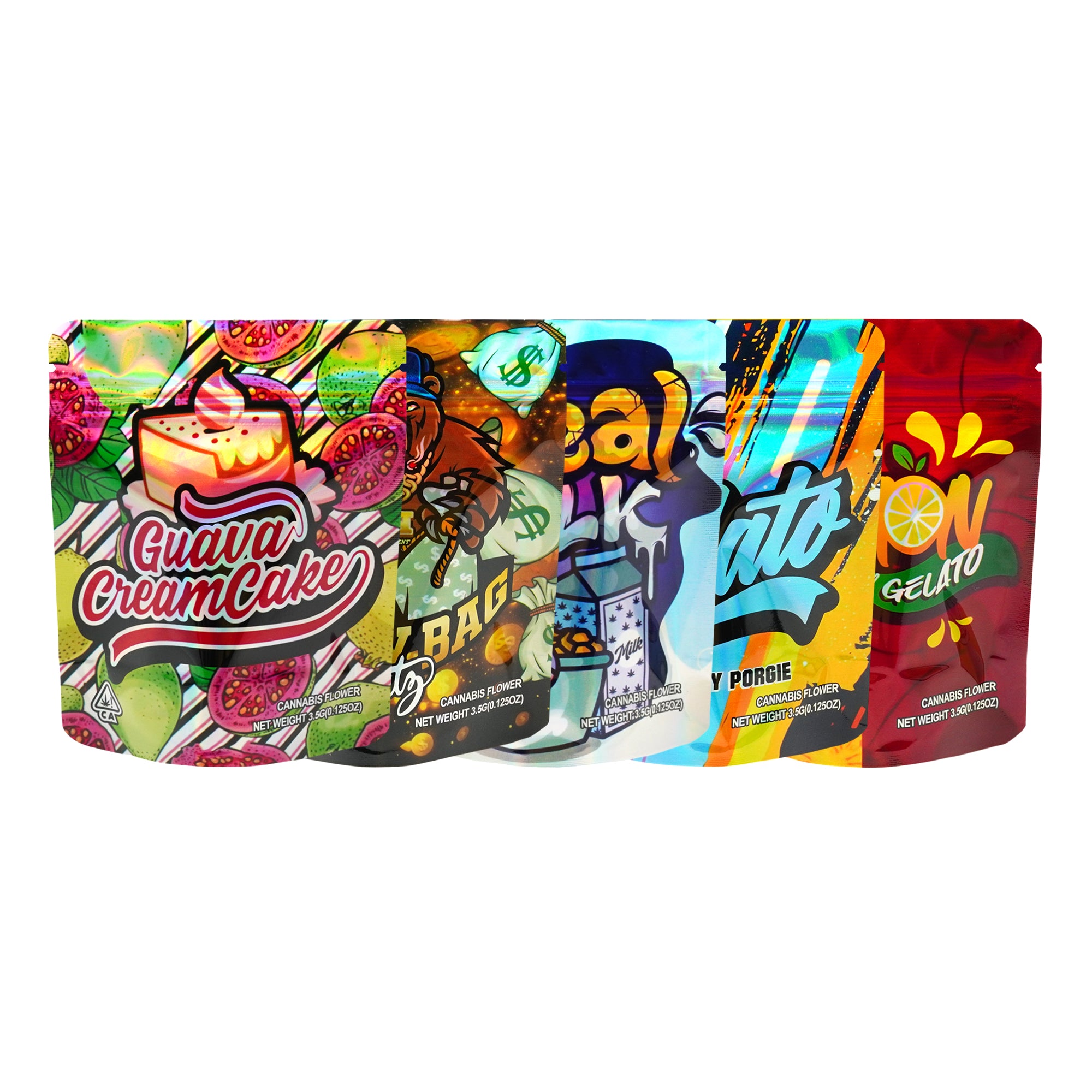 Holographic Street Flavorz Designed Smell Proof Mylar Foil Stand Strong® Bags