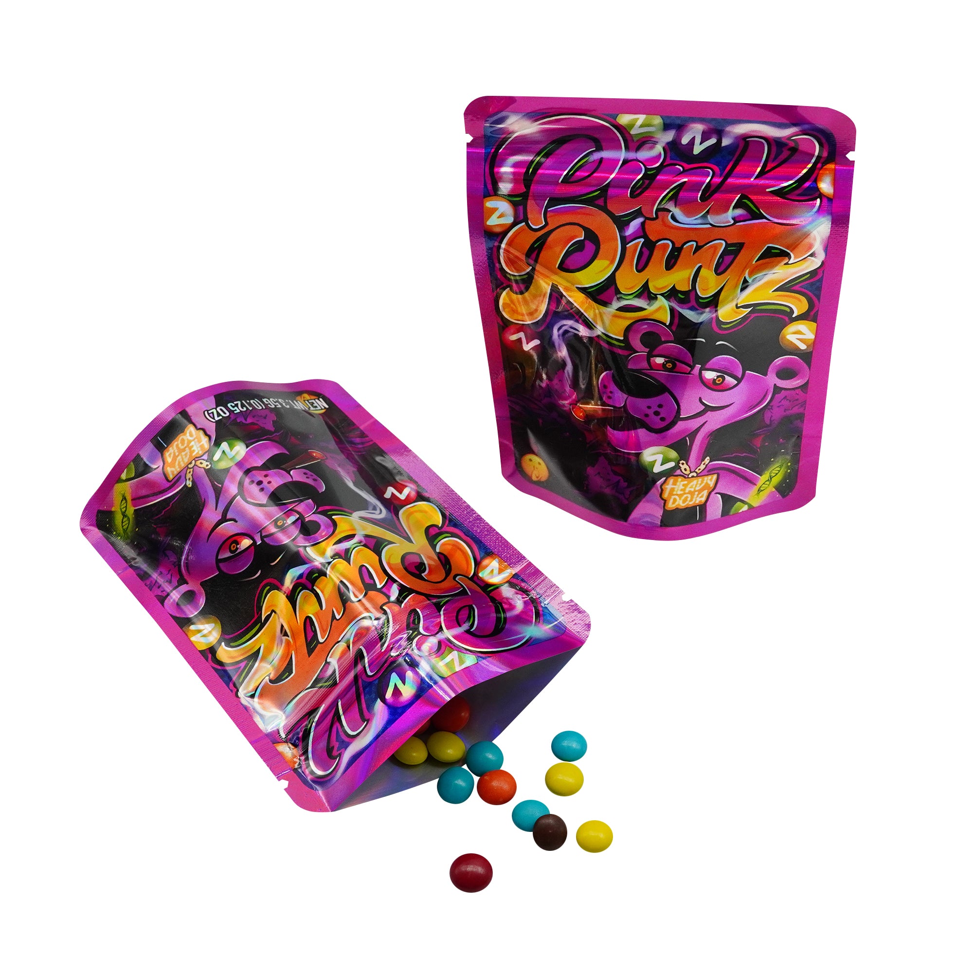 Holographic Pop Smoke Designed Smell Proof Mylar Foil Stand Strong® Bags