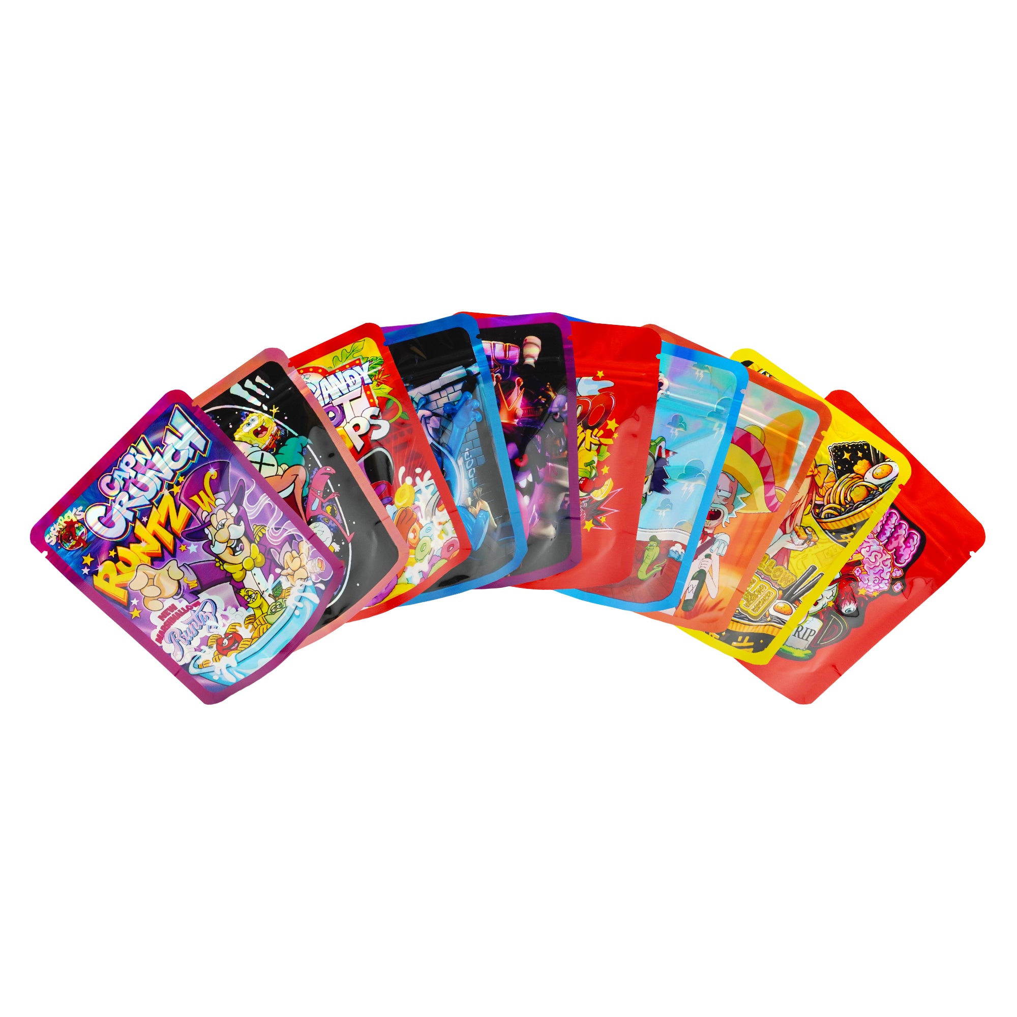 Holographic Cartoon Amination Designed Smell Proof Mylar Foil Stand Strong® Bags