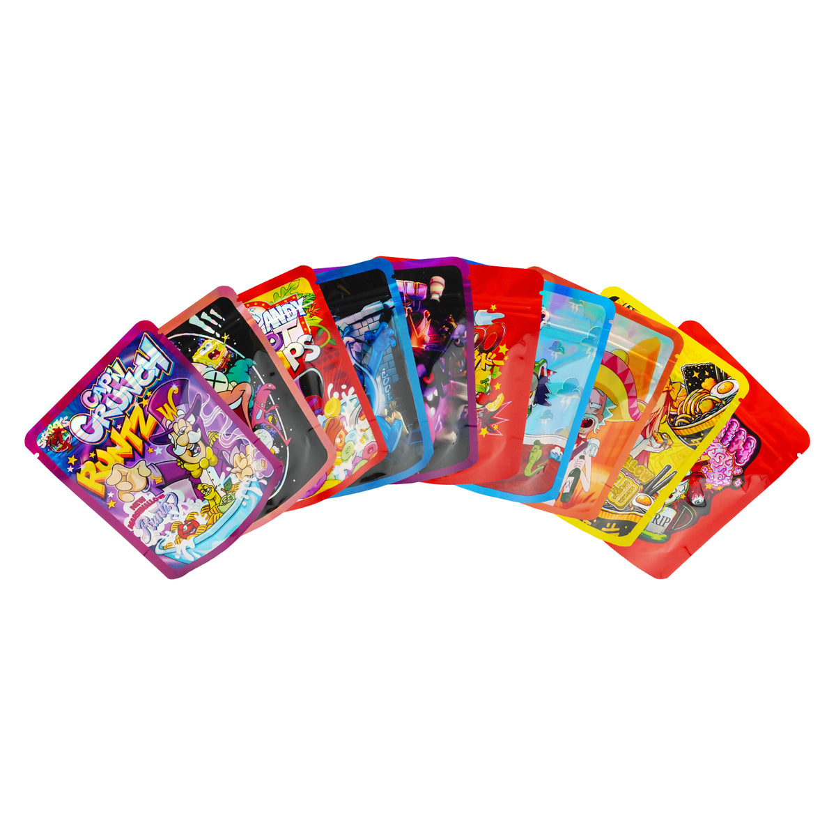 Holographic Cartoon Amination Designed Smell Proof Mylar Foil Stand Strong® Bags