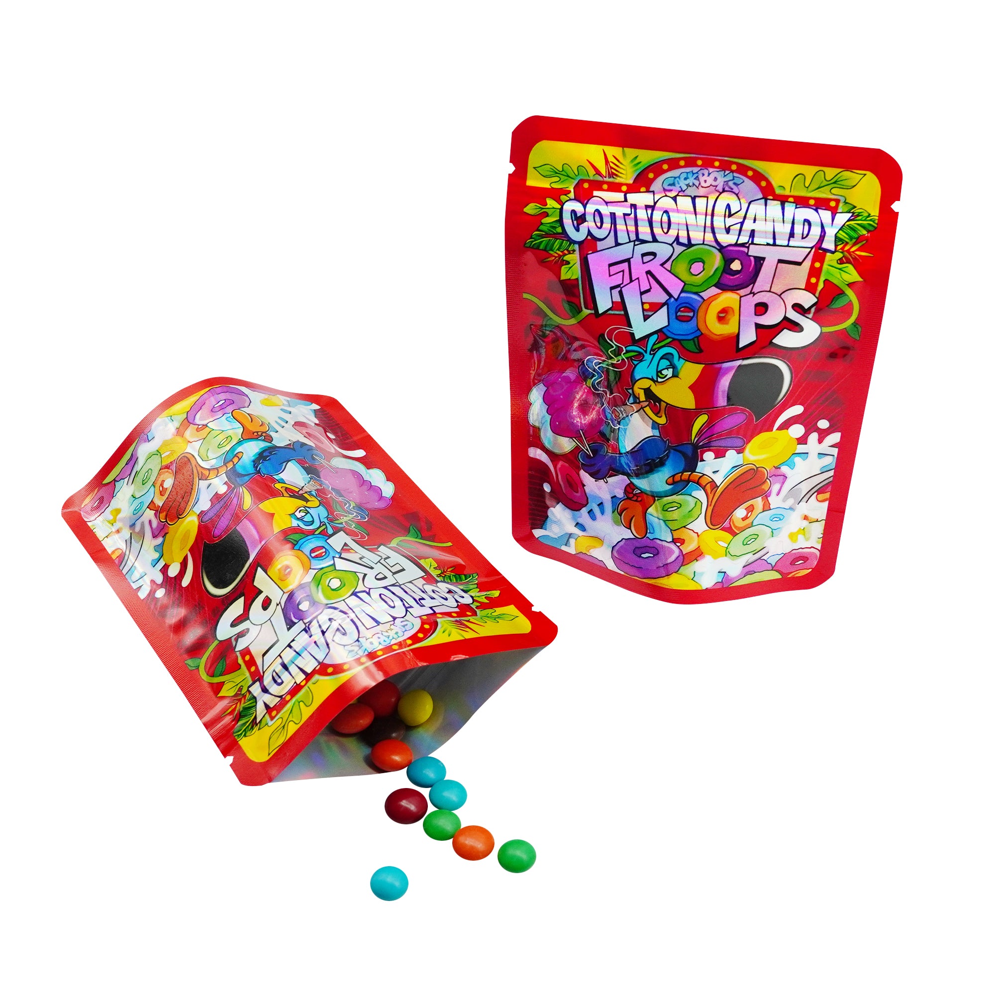 Holographic Cartoon Amination Designed Smell Proof Mylar Foil Stand Strong® Bags