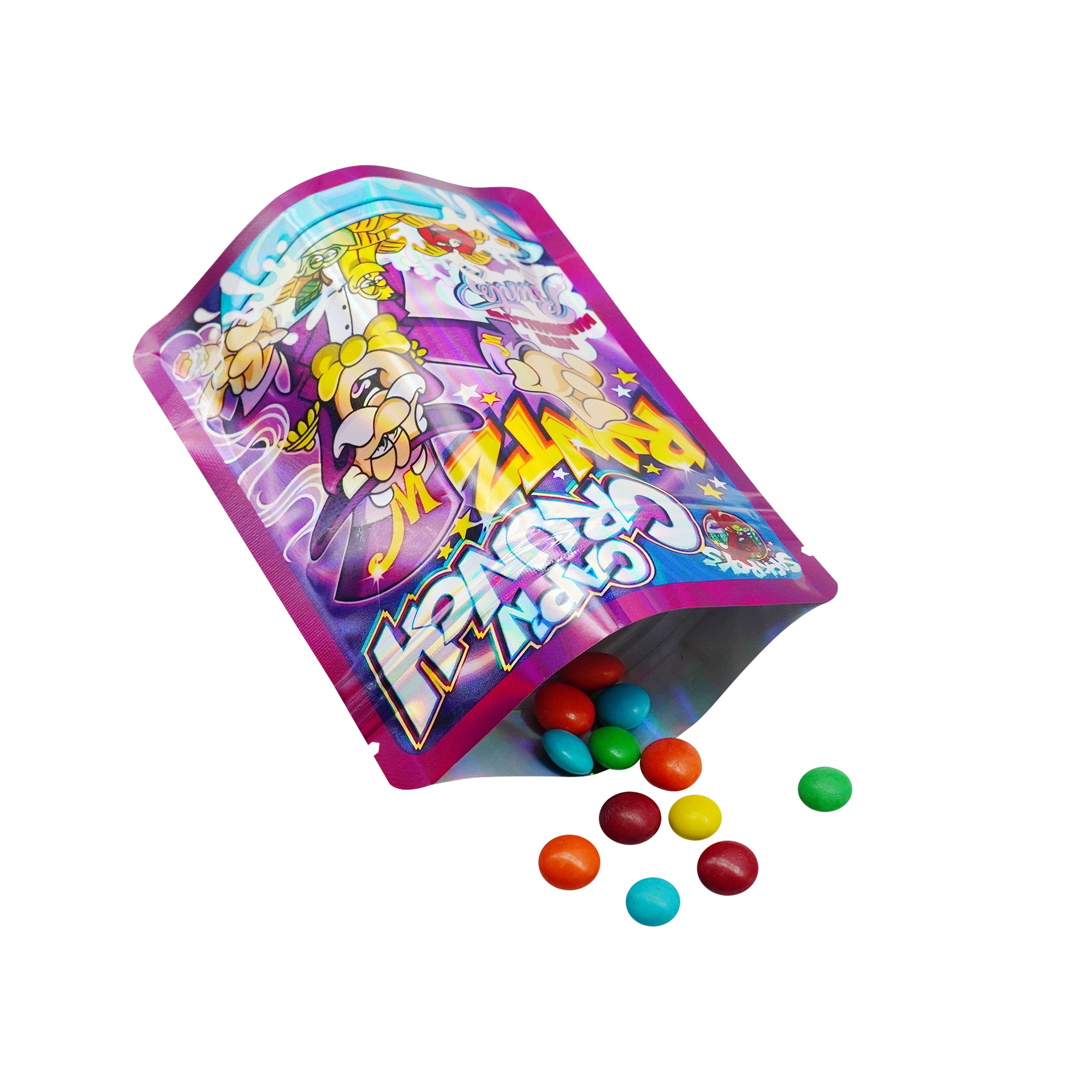 Holographic Cartoon Amination Designed Smell Proof Mylar Foil Stand Strong® Bags