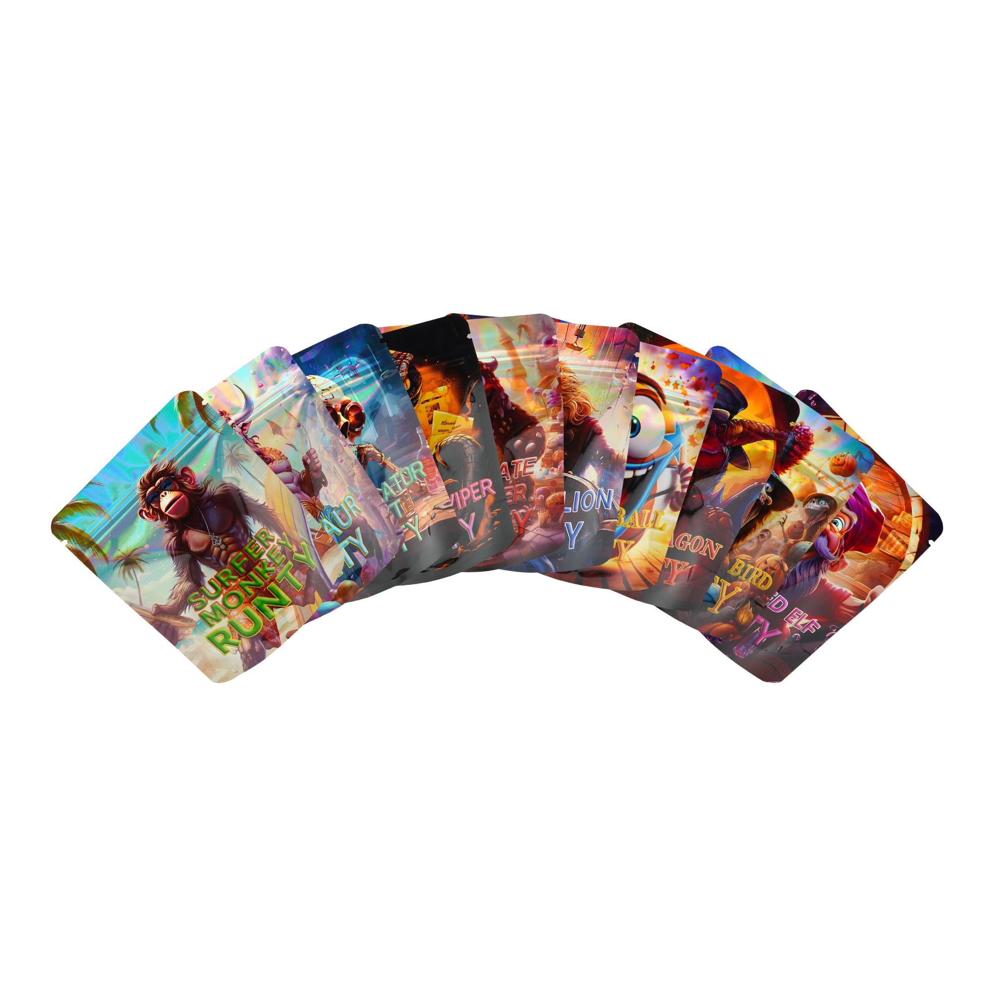 Holographic Beast Designed Smell Proof Mylar Foil Stand Strong® Bags