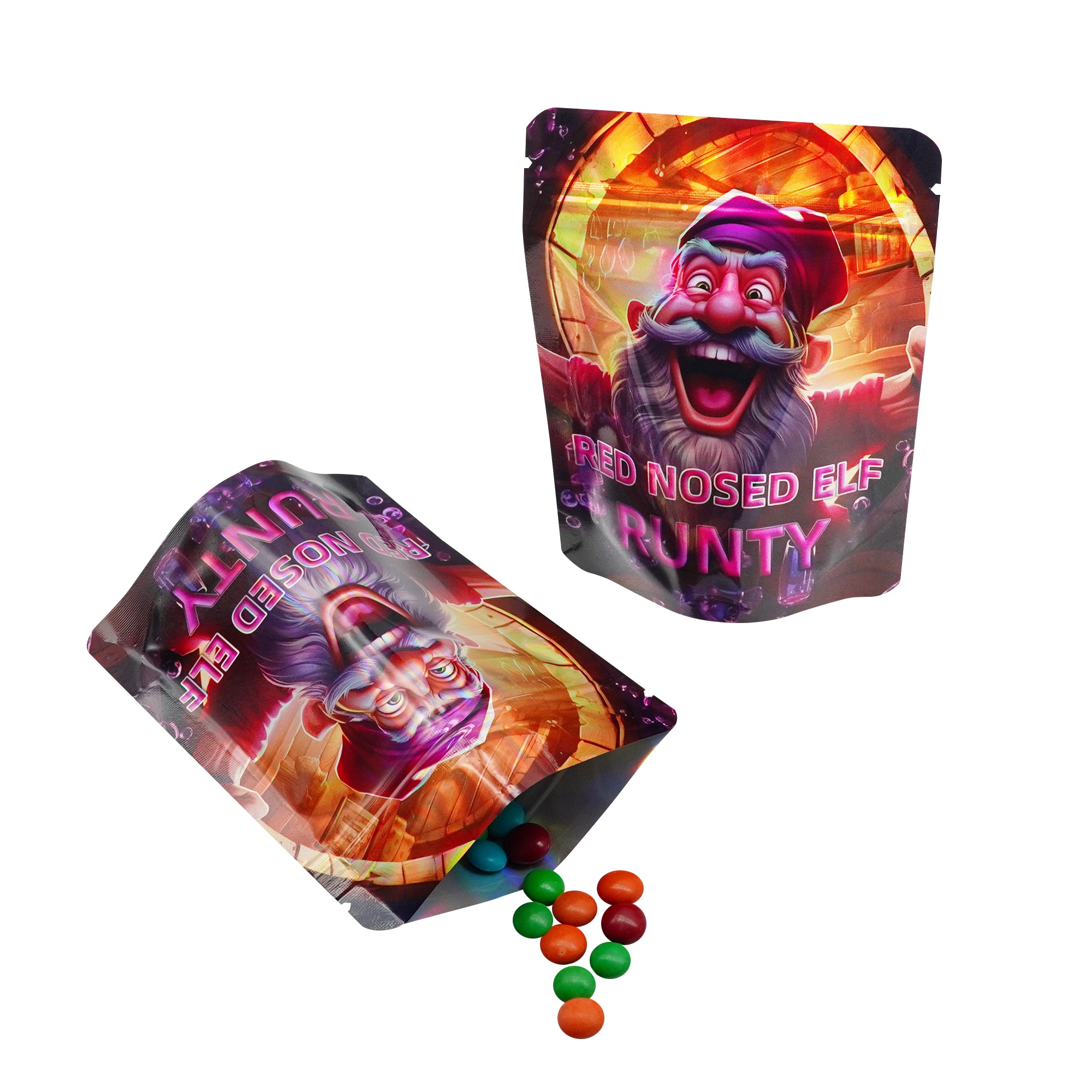 Holographic Beast Designed Smell Proof Mylar Foil Stand Strong® Bags