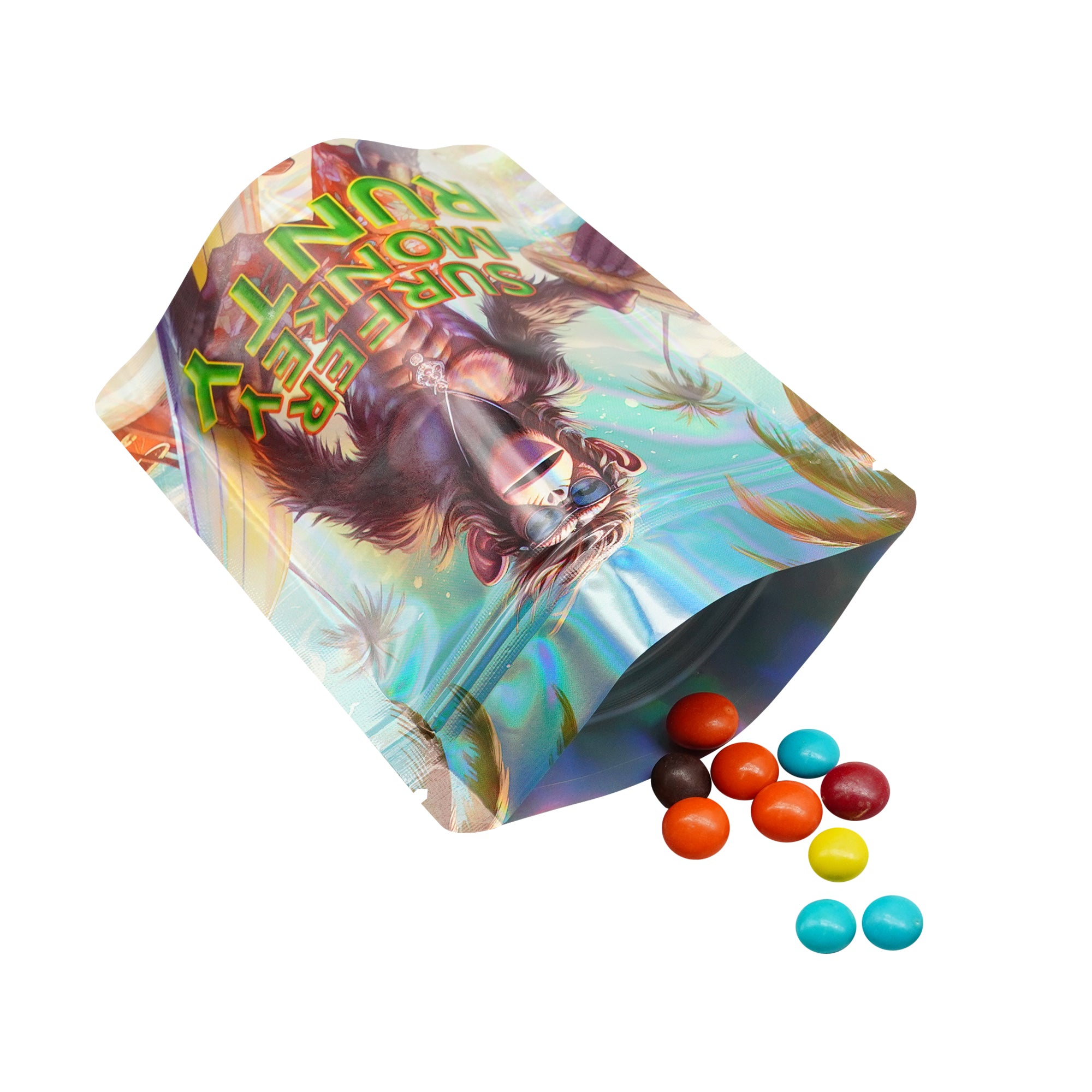 Holographic Beast Designed Smell Proof Mylar Foil Stand Strong® Bags