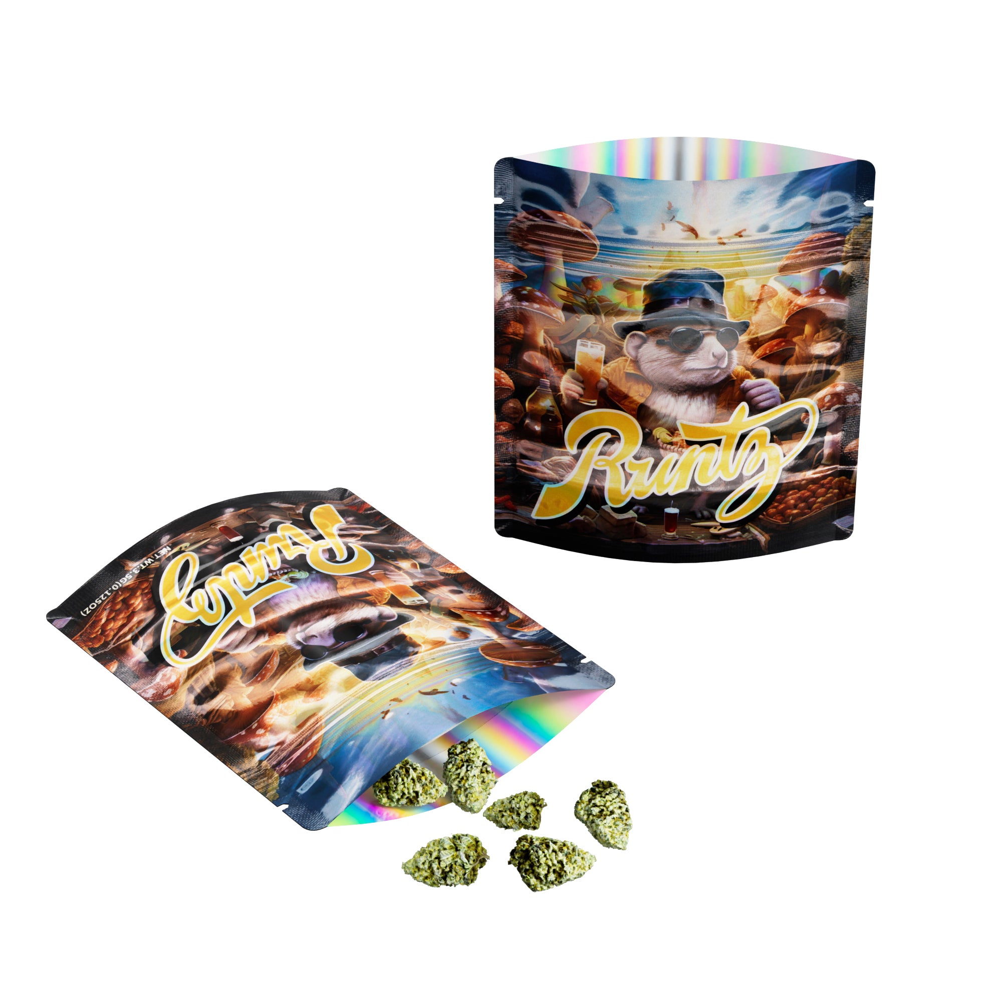 Holographic Street Galaxy Smell Proof Metallized Stand Strong® Bags