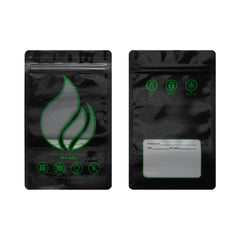 Glossy Mirror Black with Clear Window Curing Smell Proof Stand Strong® Bags