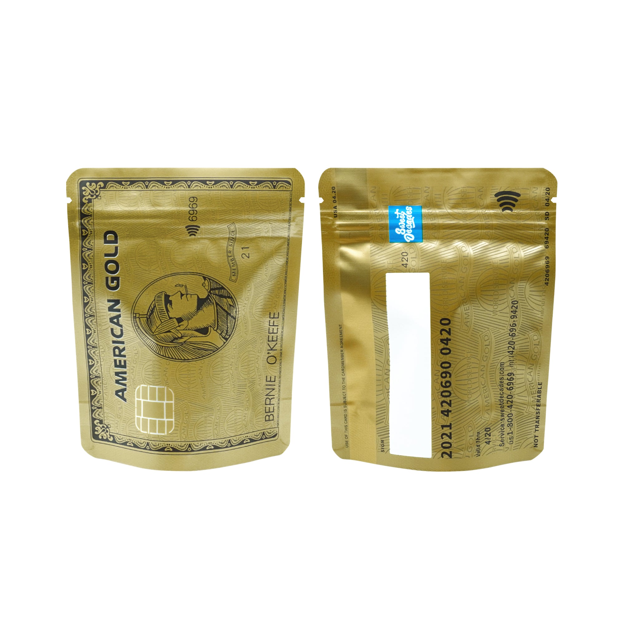 Currency Design Metallic Foil Smell Proof Stand Strong® Bags