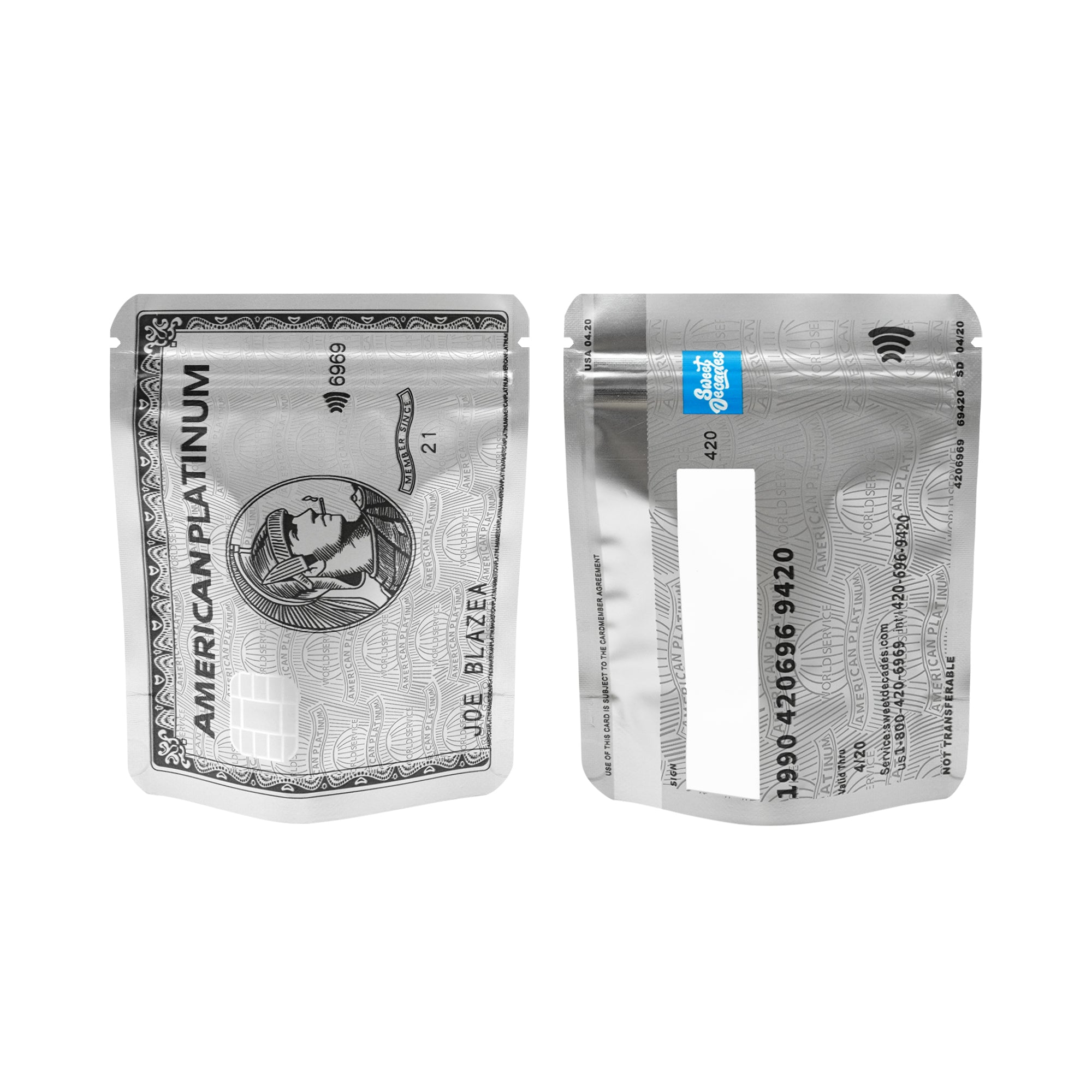 Currency Design Metallic Foil Smell Proof Stand Strong® Bags