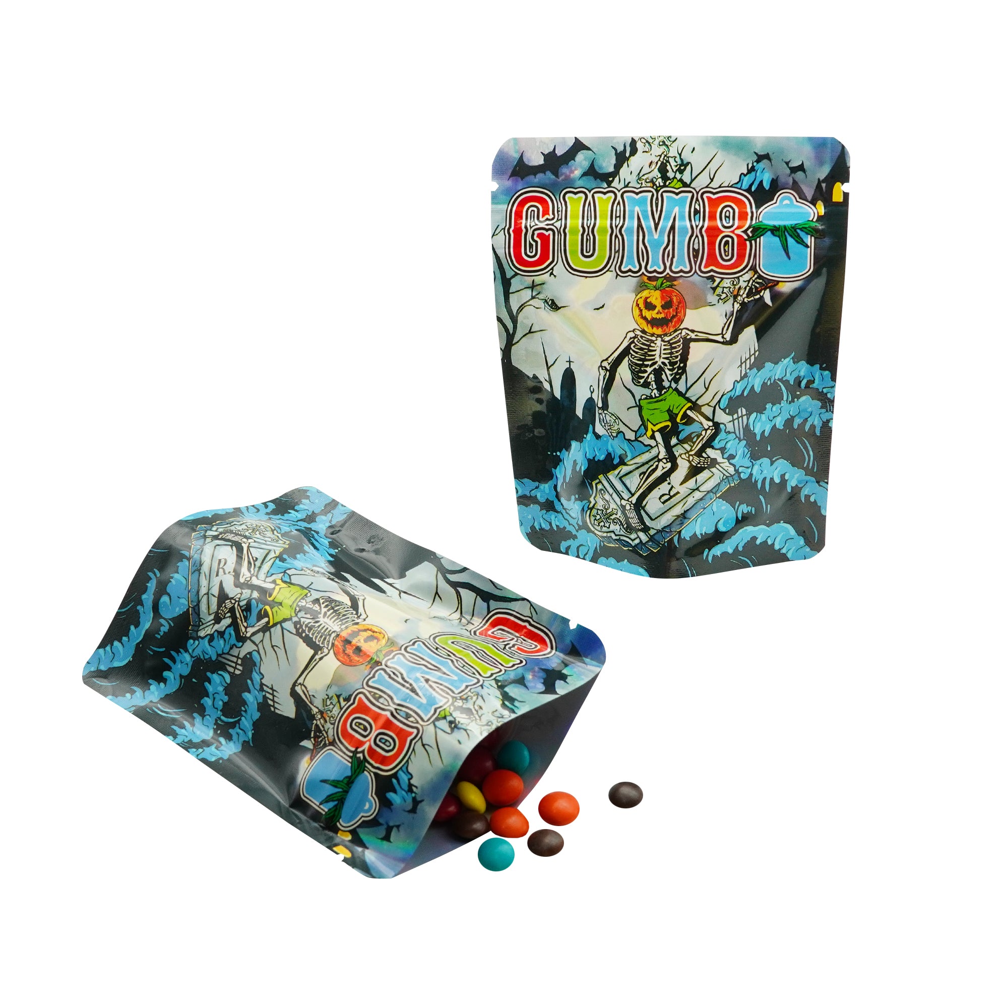 Holographic Designed Smell Proof Metallized Foil Stand Strong® Bags
