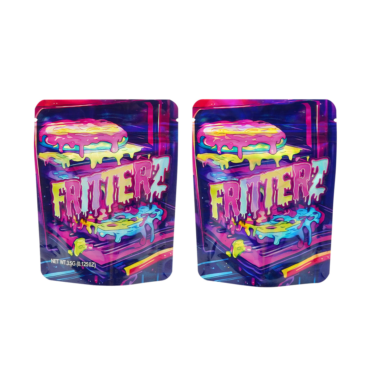 Holographic Foodie Designed Smell Proof Metallized Foil Stand Strong® Bags