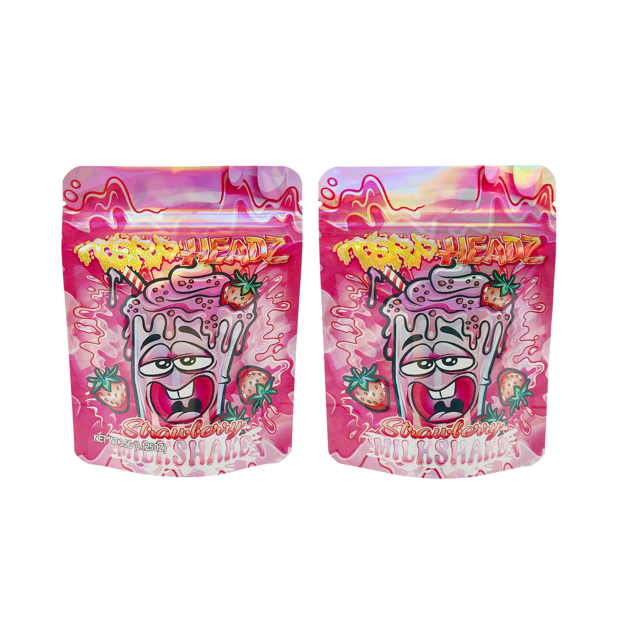 Holographic Foodie Designed Smell Proof Metallized Foil Stand Strong® Bags