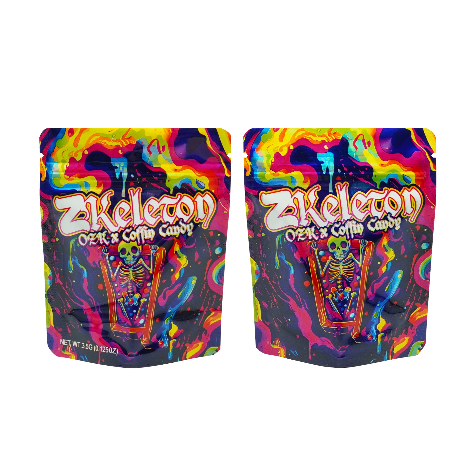 Holographic Foodie Designed Smell Proof Metallized Foil Stand Strong® Bags