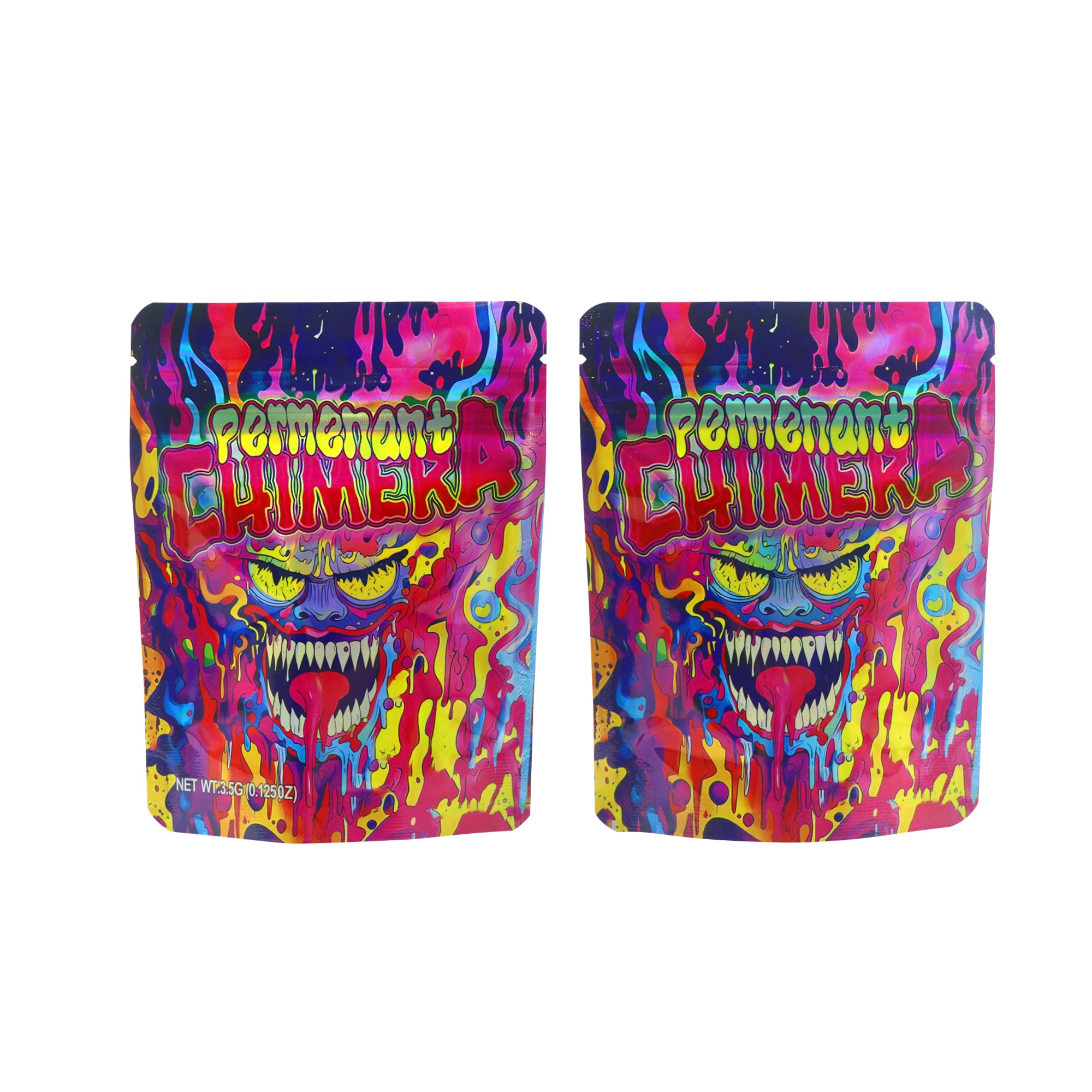 Holographic Foodie Designed Smell Proof Metallized Foil Stand Strong® Bags