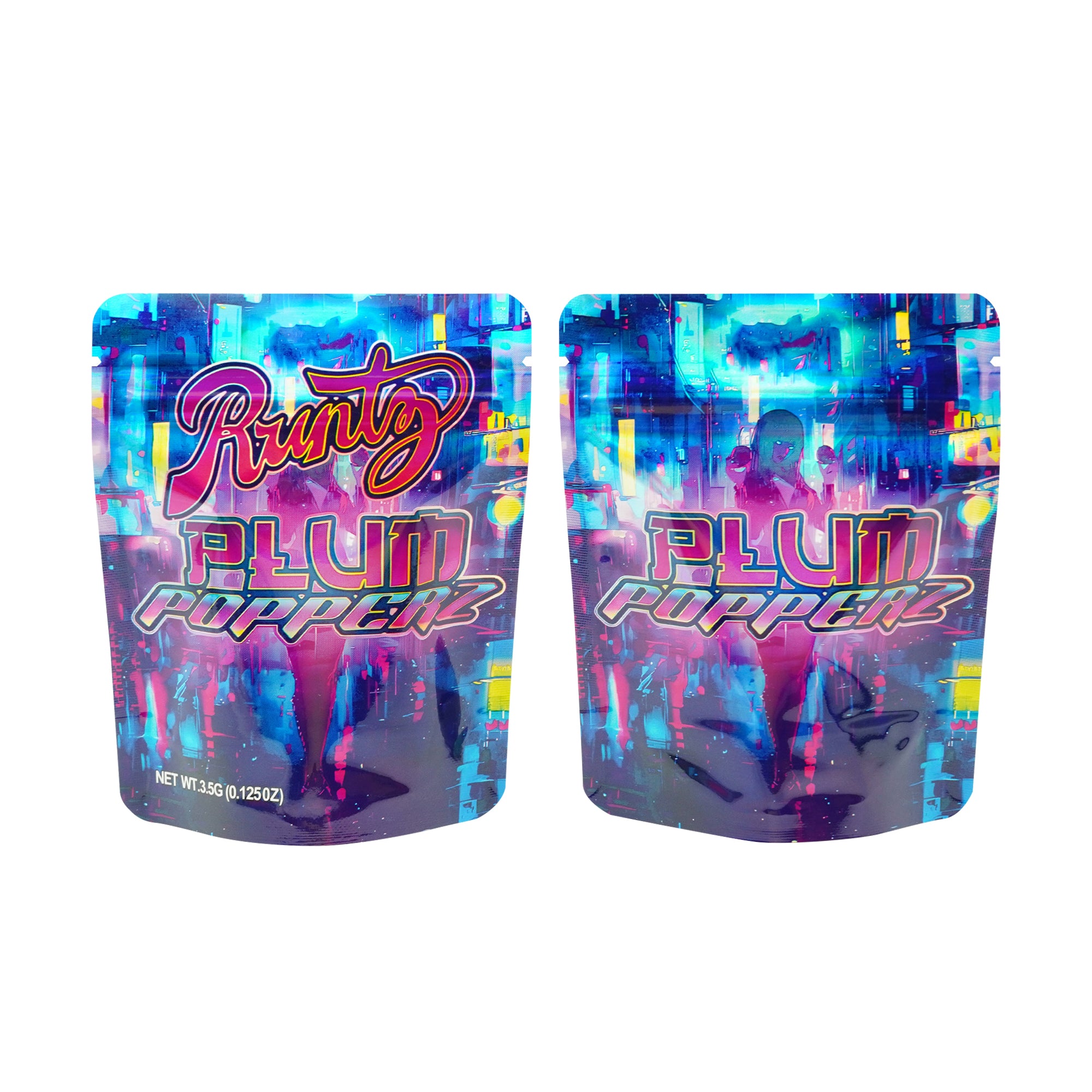 Holographic Foodie Designed Smell Proof Metallized Foil Stand Strong® Bags
