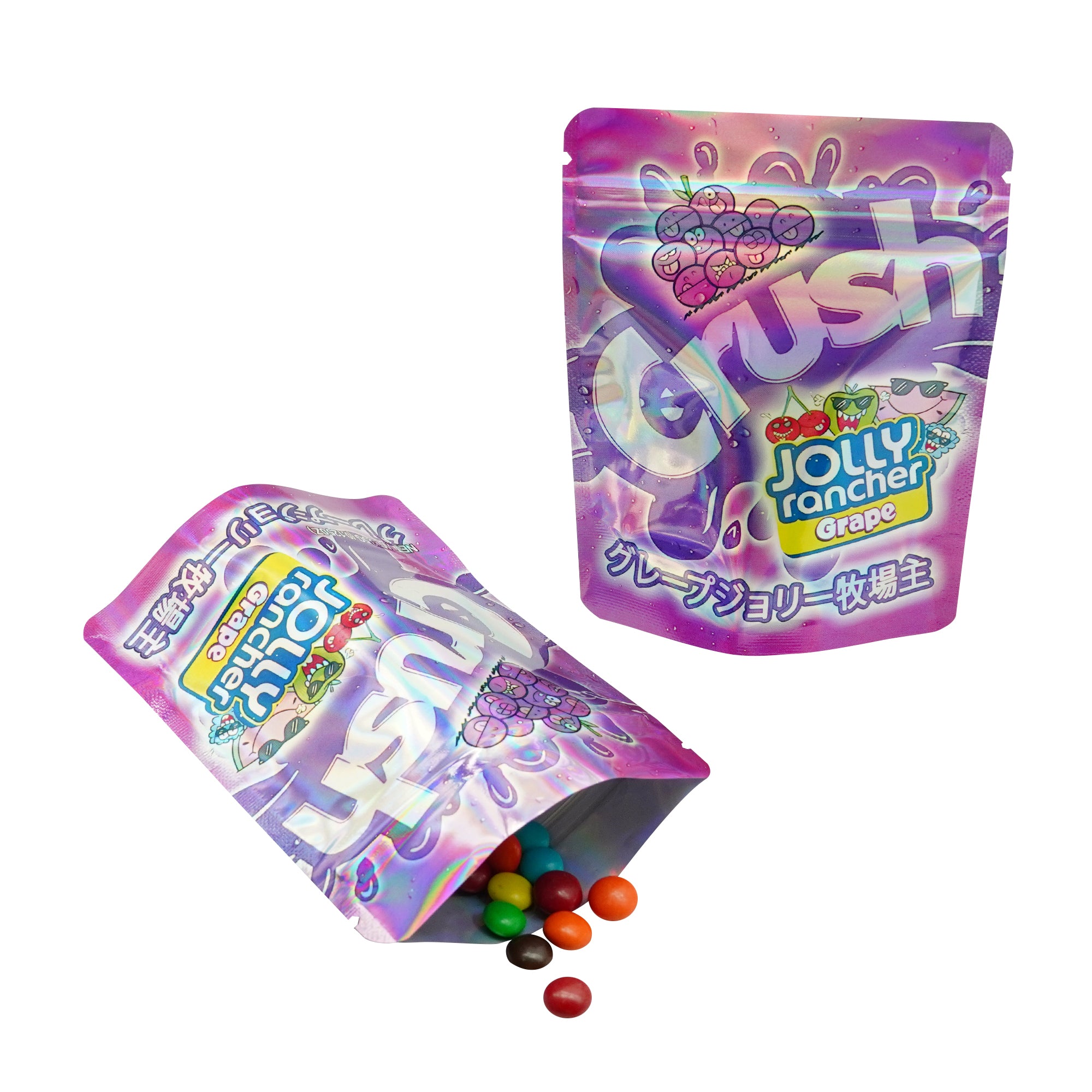 Holographic Foodie Designed Smell Proof Metallized Foil Stand Strong® Bags