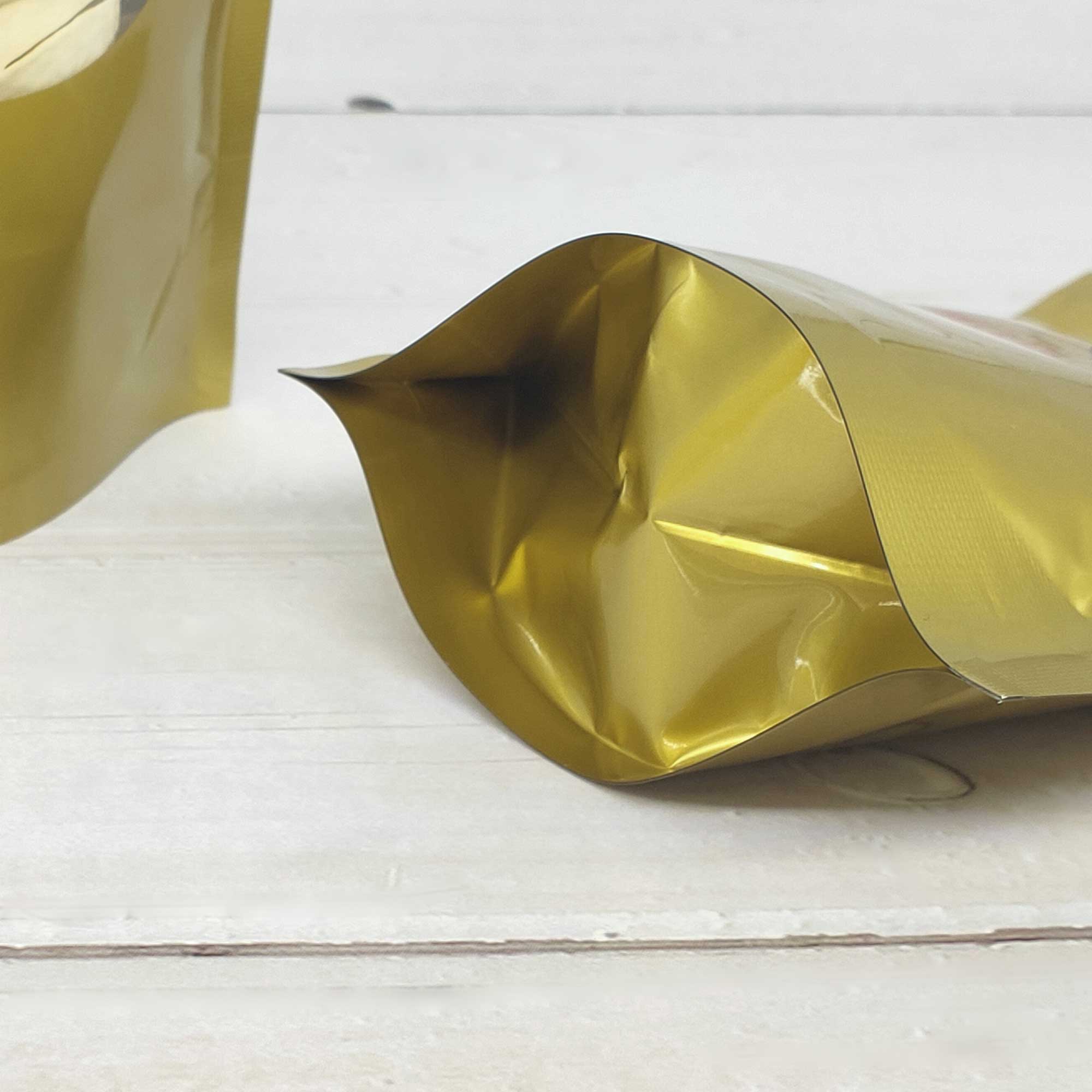 Glossy Christmas Design Round Window Plastic and Mylar Stand Strong® Bags