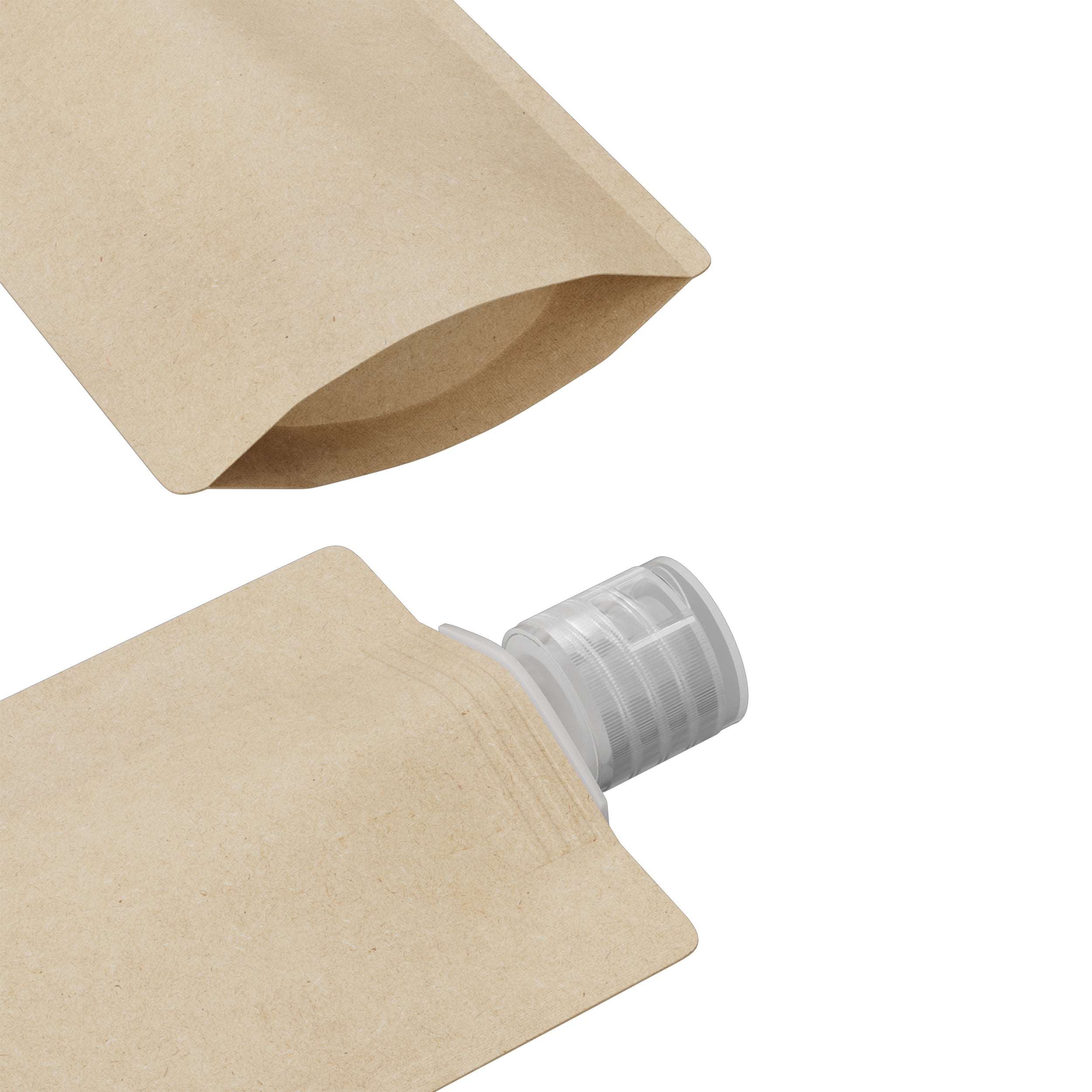 Classic Kraft Brown Stand Pouch with Top Wide Mouth Flip Top Cap