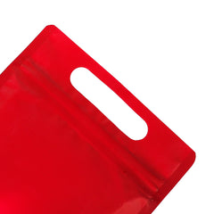 Smooth Matte Brick Red Side Gusset Stand Strong® Bags with Die Cut Handles