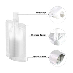 Customizable Matte Aluminum Bottle Pouch with Top Screw Cap Spout (Basic Printing)