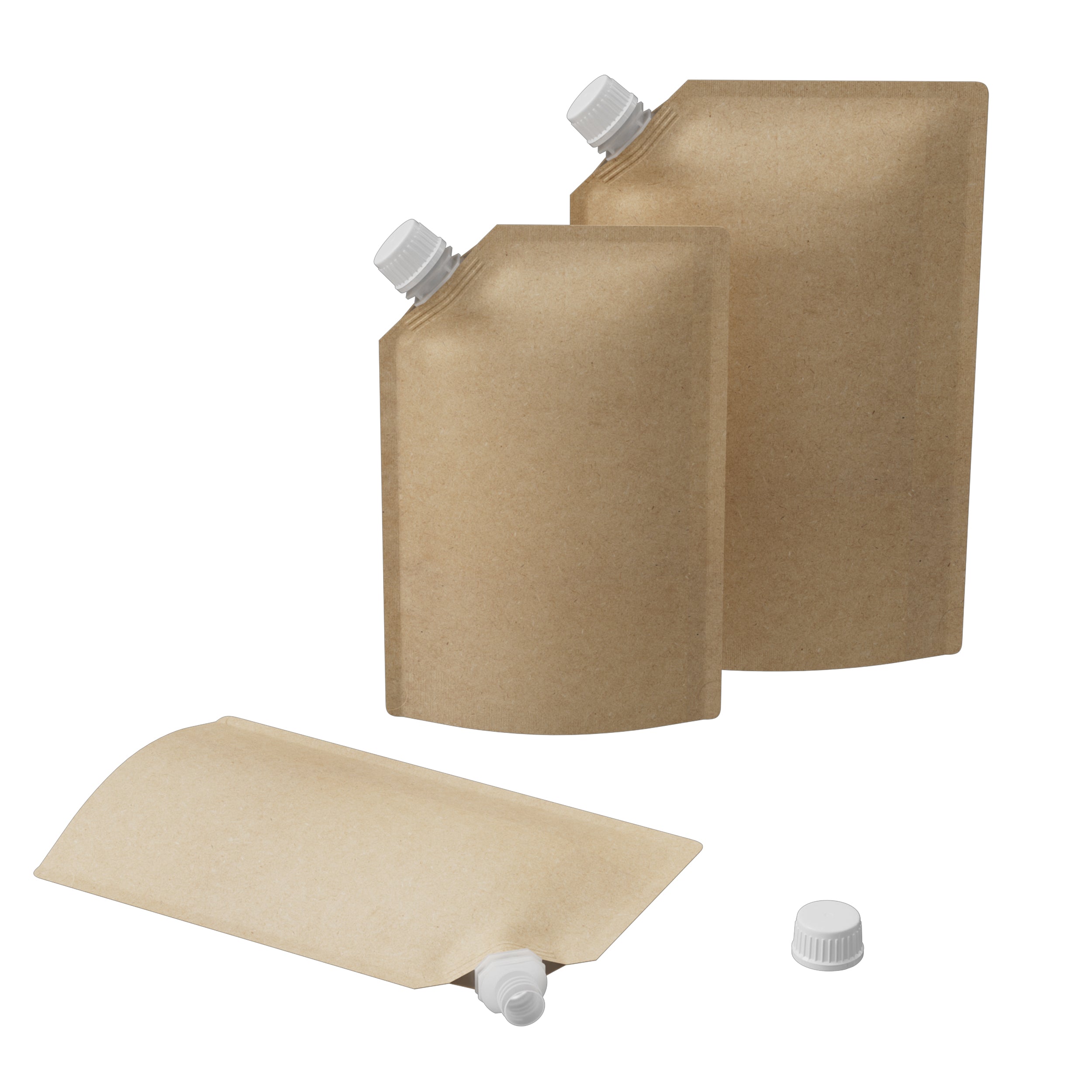 Classic Kraft Brown Stand Pouch with Corner Wide Mouth Twist Cap