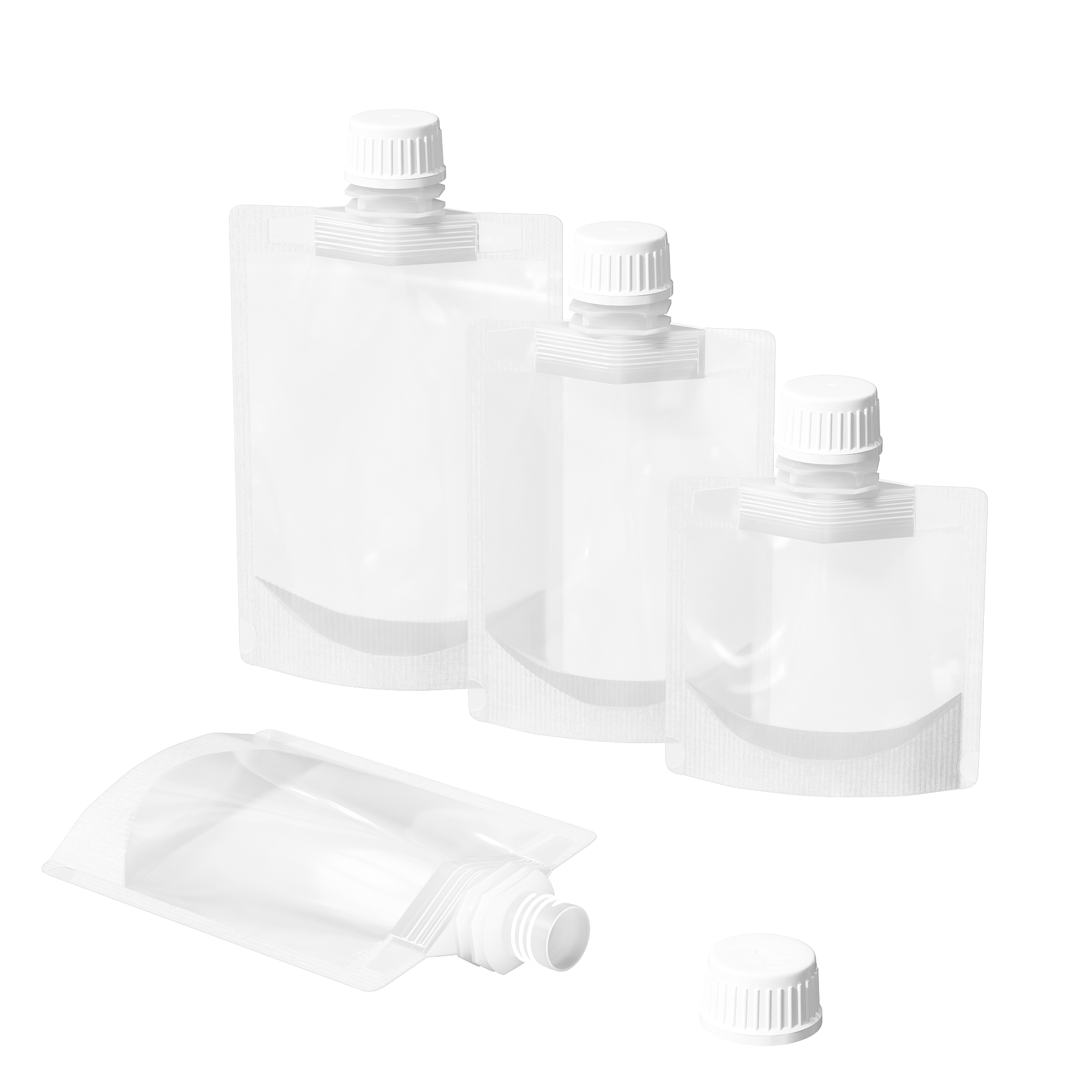 Frosted Translucent Stand Pouch with Top Wide Mouth Twist Cap