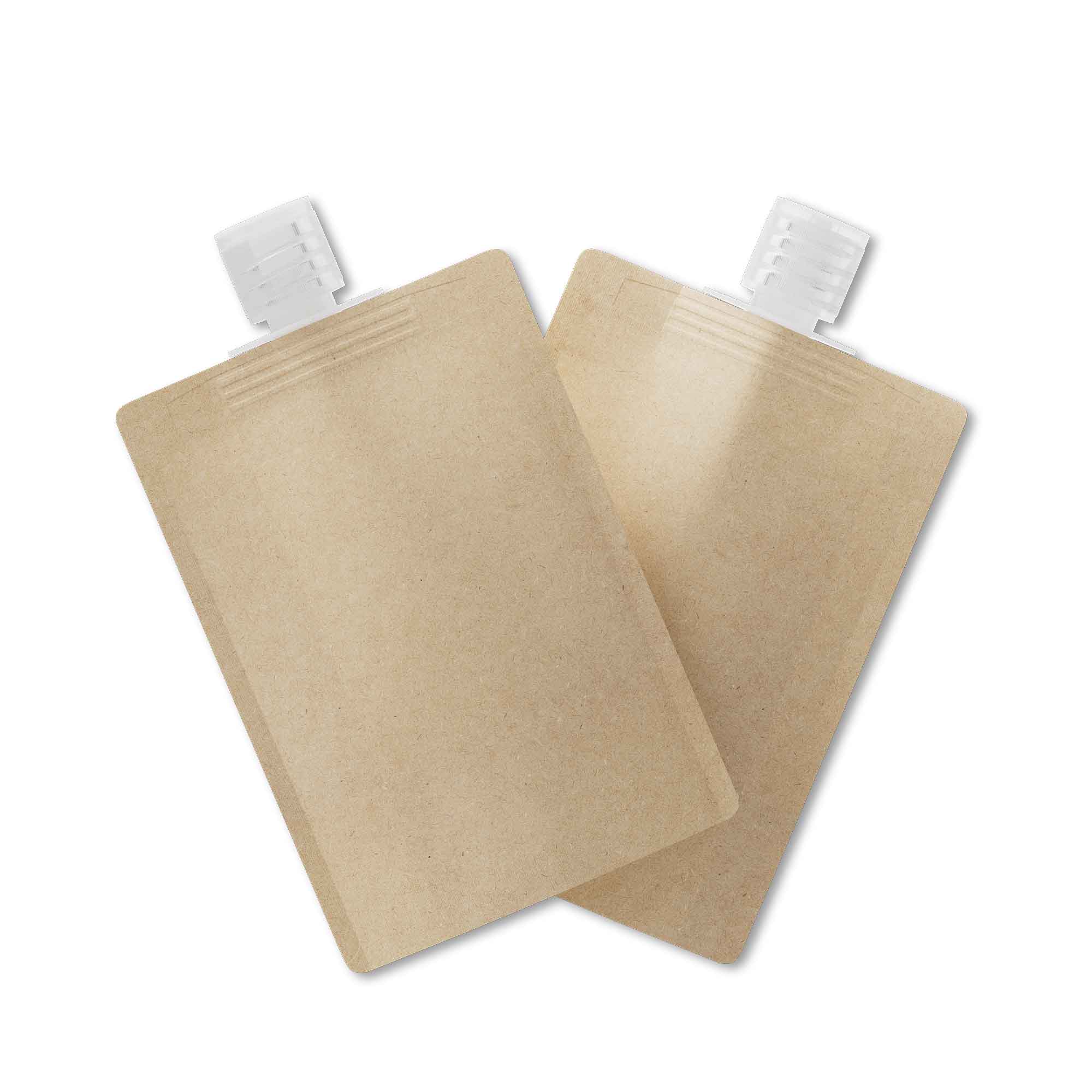 Customizable Classic Kraft Brown Bottle Pouch with Top Wide Mouth Flip Top Cap (Basic Printing)