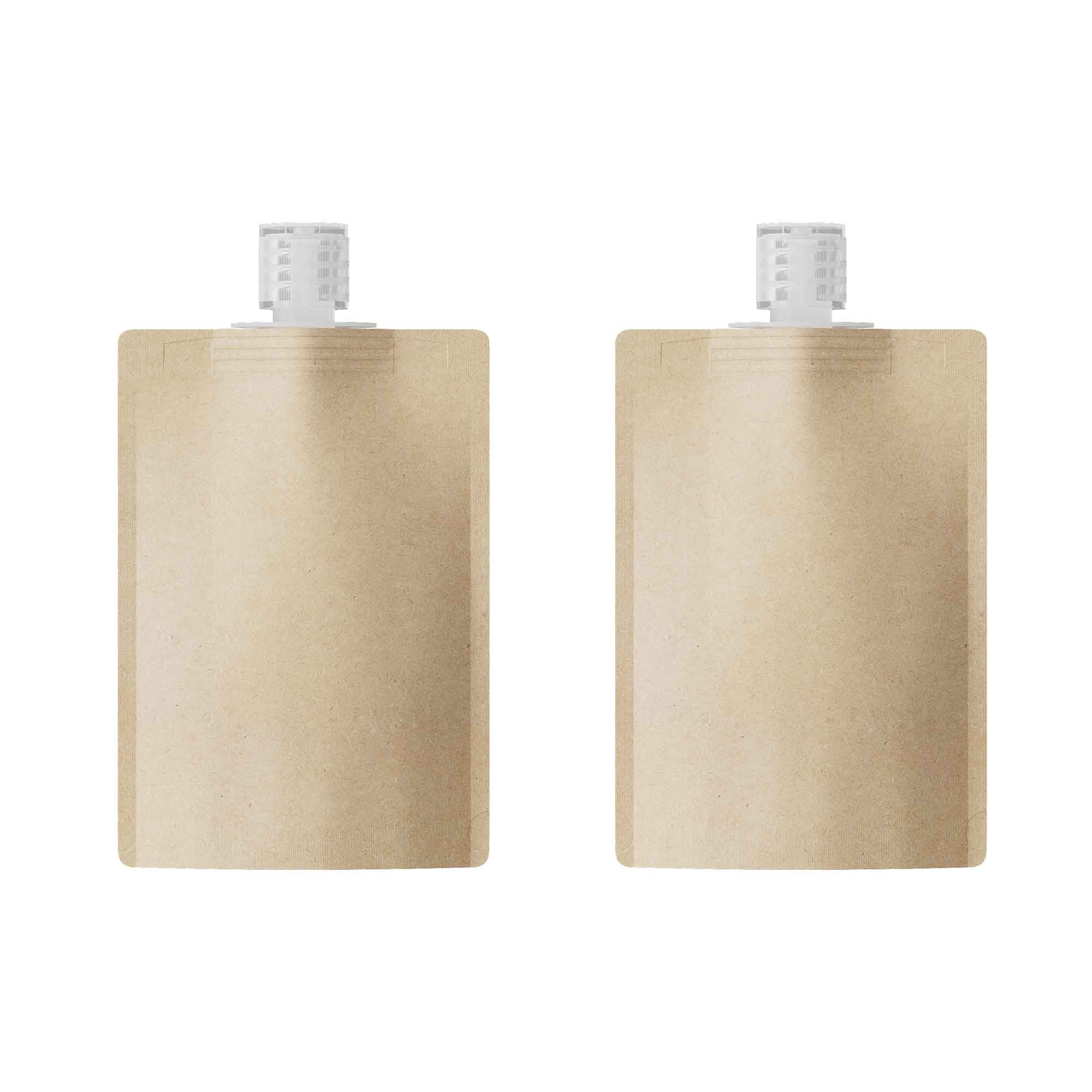 Customizable Classic Kraft Brown Bottle Pouch with Top Wide Mouth Flip Top Cap (Basic Printing)