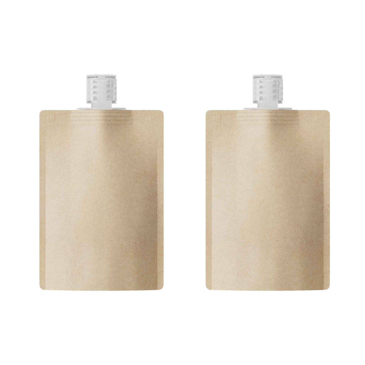 Customizable Classic Kraft Brown Bottle Pouch with Top Wide Mouth Flip Top Cap (Basic Printing)