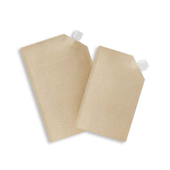 Customizable Classic Kraft Brown Bottle Pouch with Corner Wide Mouth Flip Top Cap (Basic Printing)