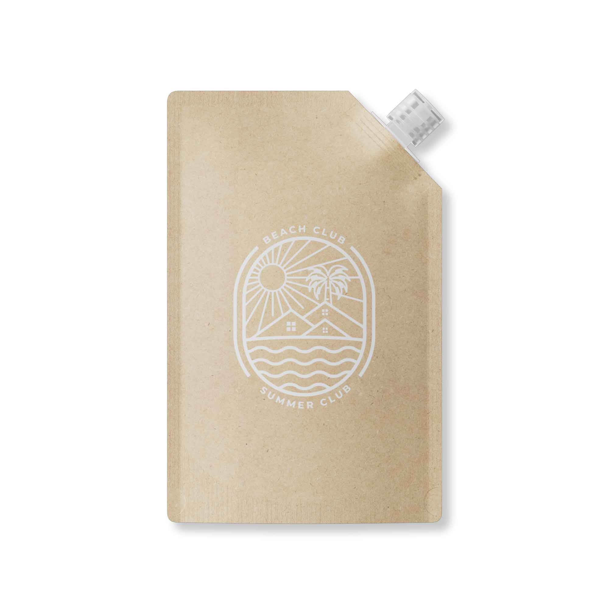 Customizable Classic Kraft Brown Bottle Pouch with Corner Wide Mouth Flip Top Cap (Basic Printing)