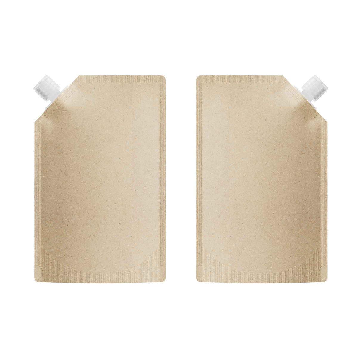 Customizable Classic Kraft Brown Bottle Pouch with Corner Wide Mouth Flip Top Cap (Basic Printing)