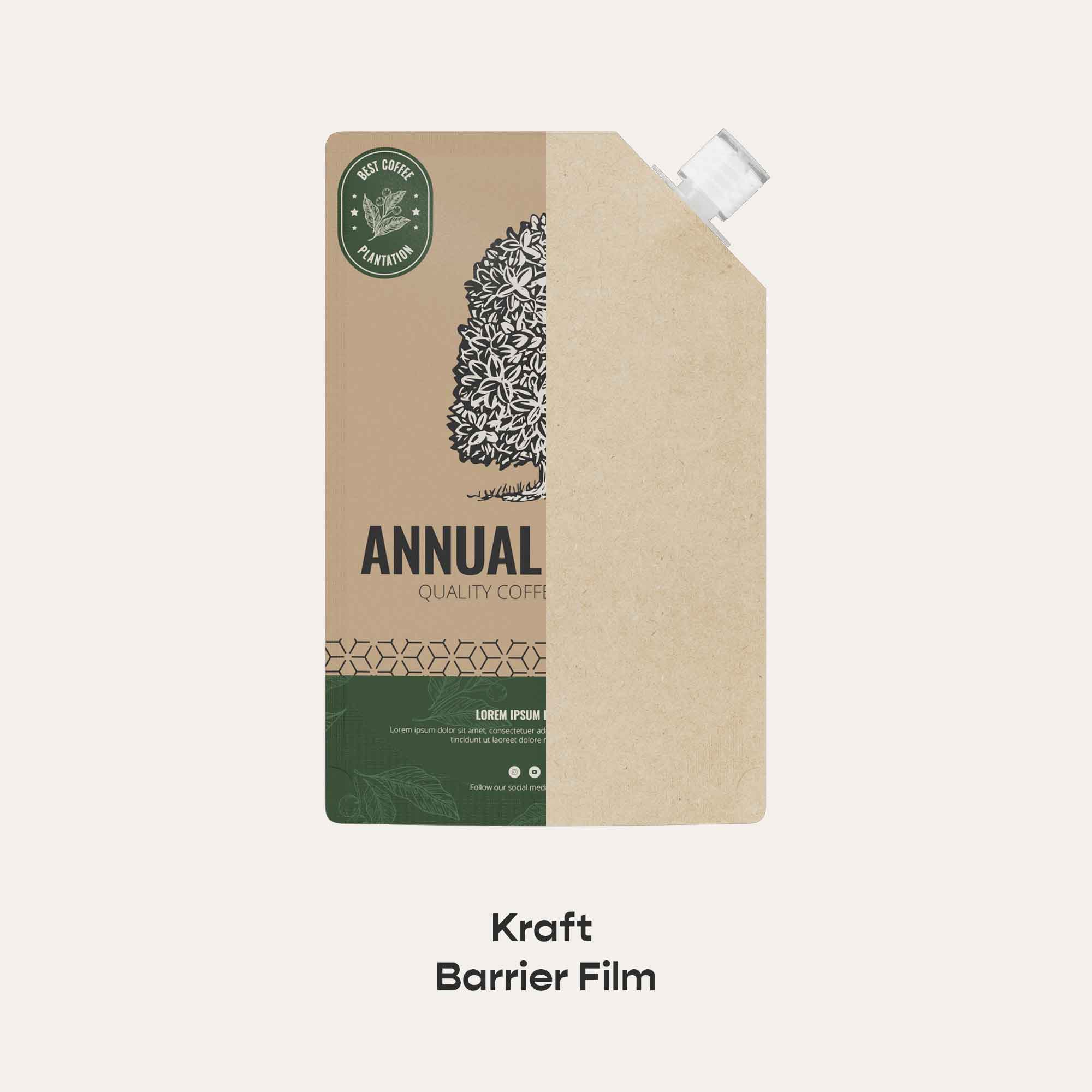 Customizable Classic Kraft Bottle Pouch with Corner Wide Mouth Flip Top Cap (Full Customization)