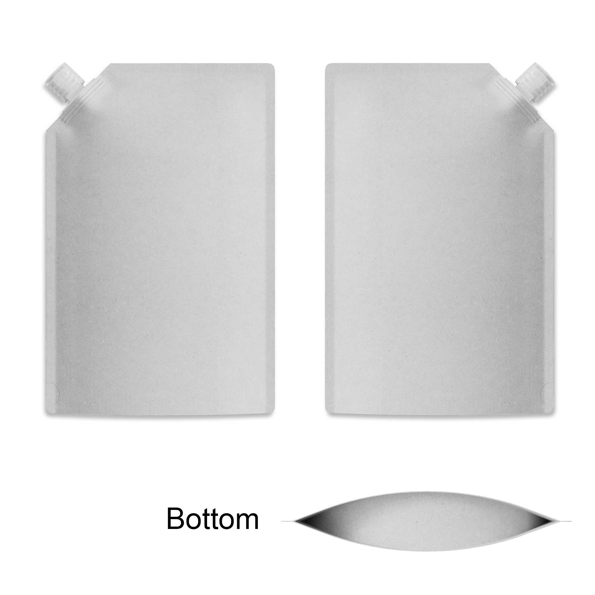 Customizable Classic Kraft Bottle Pouch with Corner Wide Mouth Flip Top Cap (Full Customization)