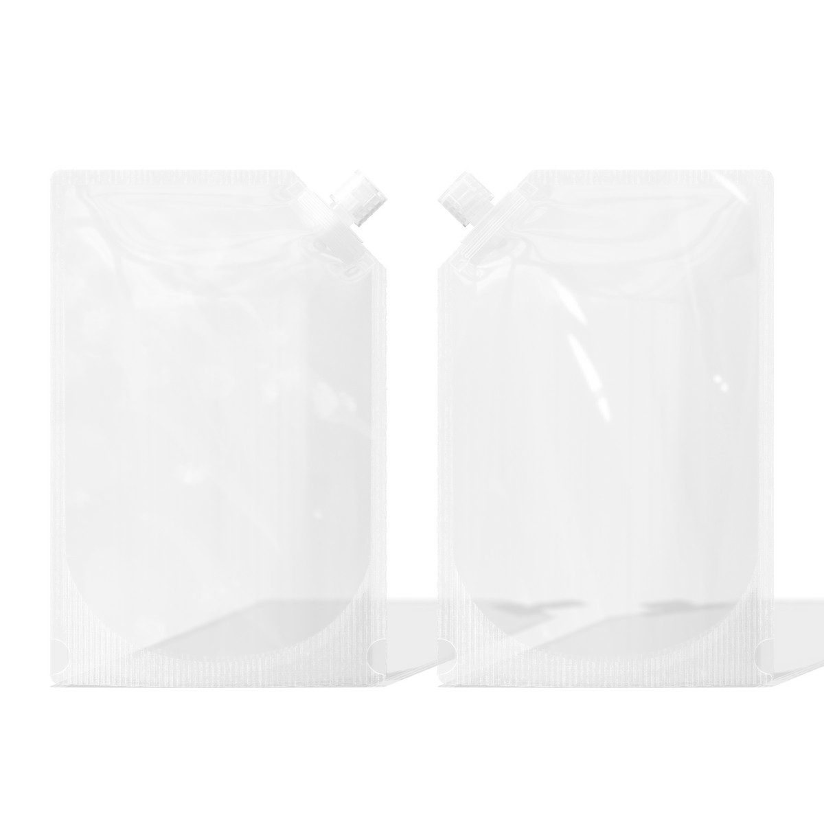 Glossy Quartz Clear Stand Pouch with Corner Wide Mouth Flip Top Cap