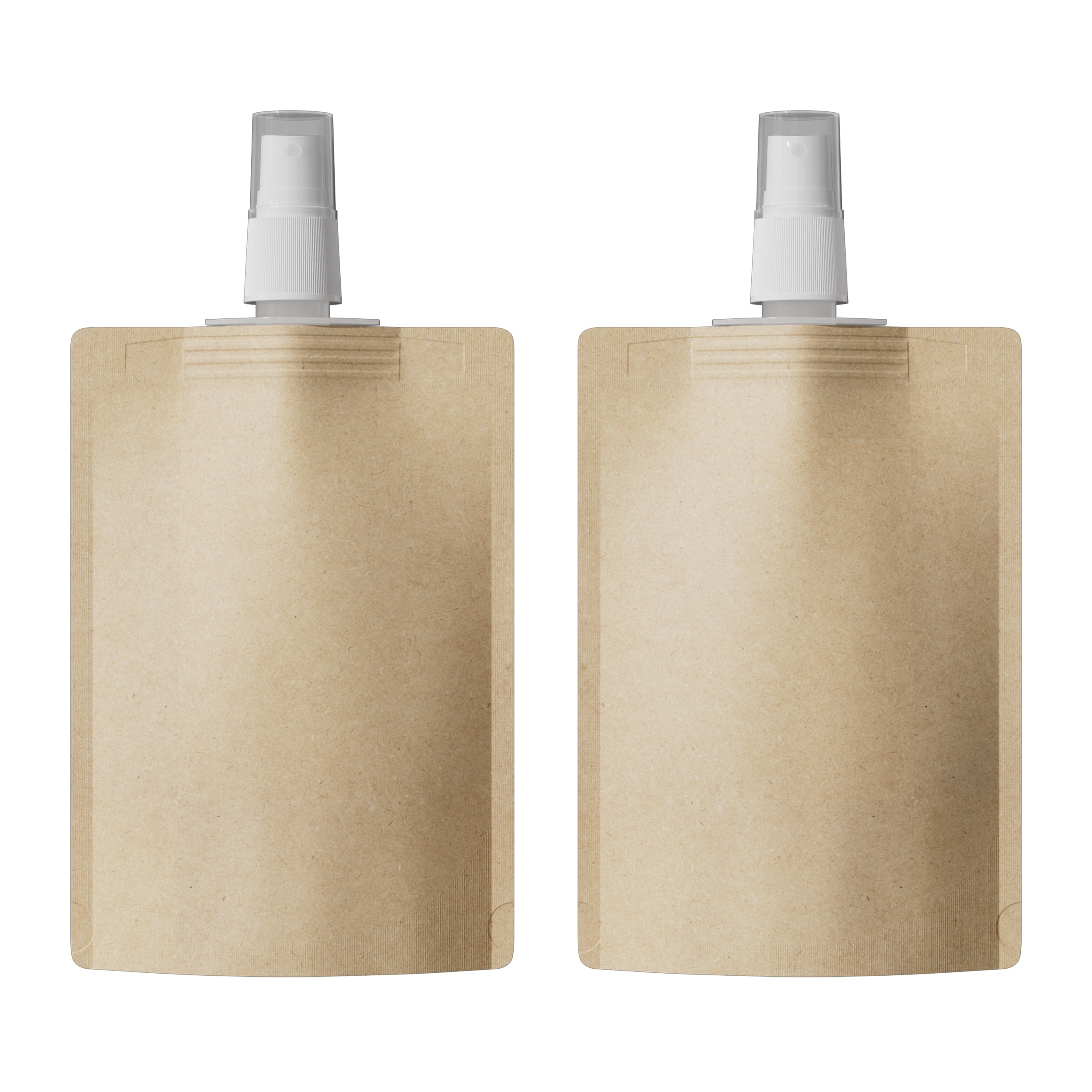 Classic Kraft Brown Stand Pouch with Top Wide Mouth Fine Mist Spray Cap